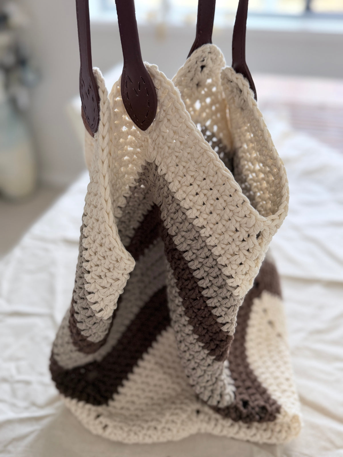 #113 Mongolian Crocheted Tote Bag/Shopper