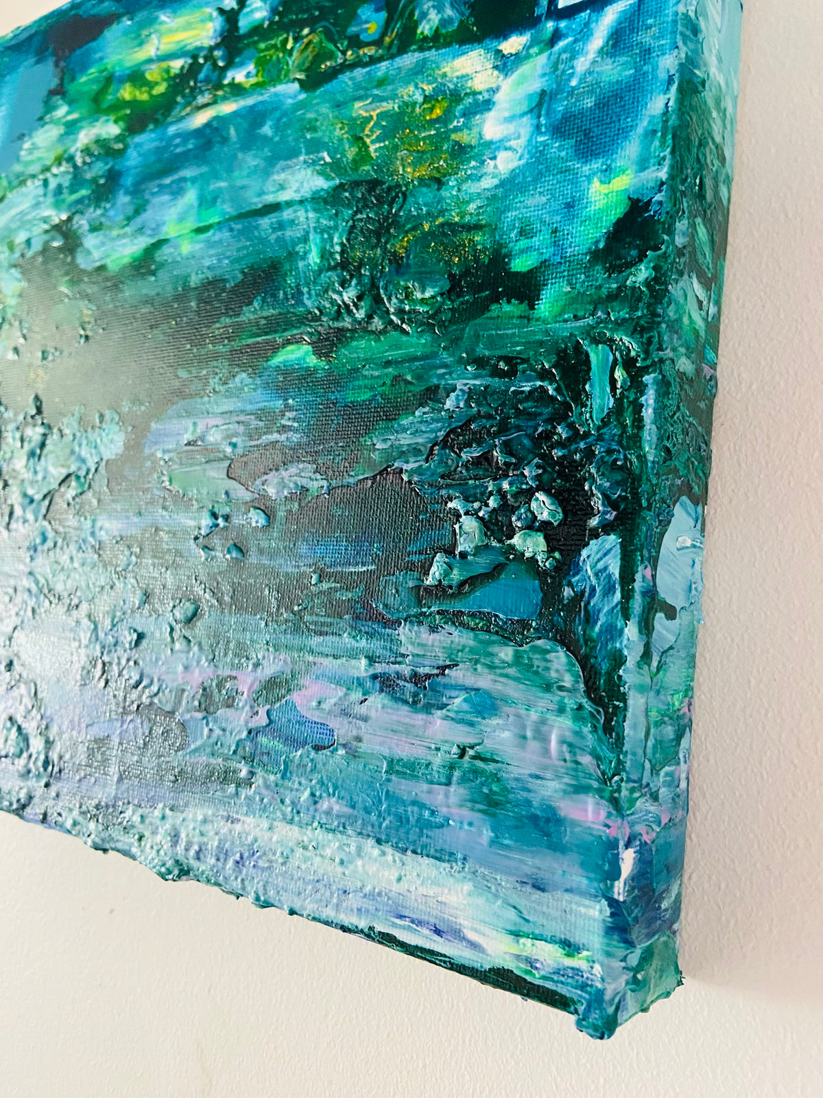 Water Lilies Encore Painting, Abstract Acrylic Wall Art by Margo Humphries