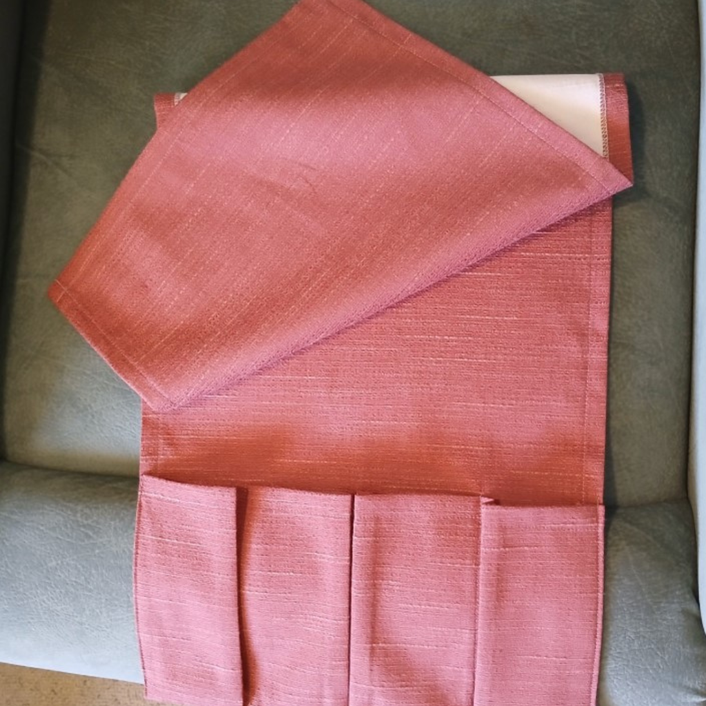 Fabric Remote Control Holder -dusty pink 4 pocket