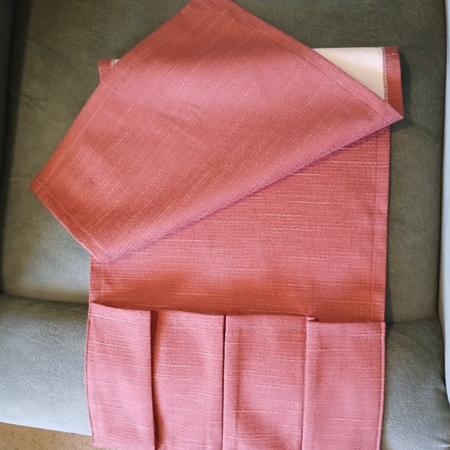 Fabric Remote Control Holder -dusty pink 4 pocket