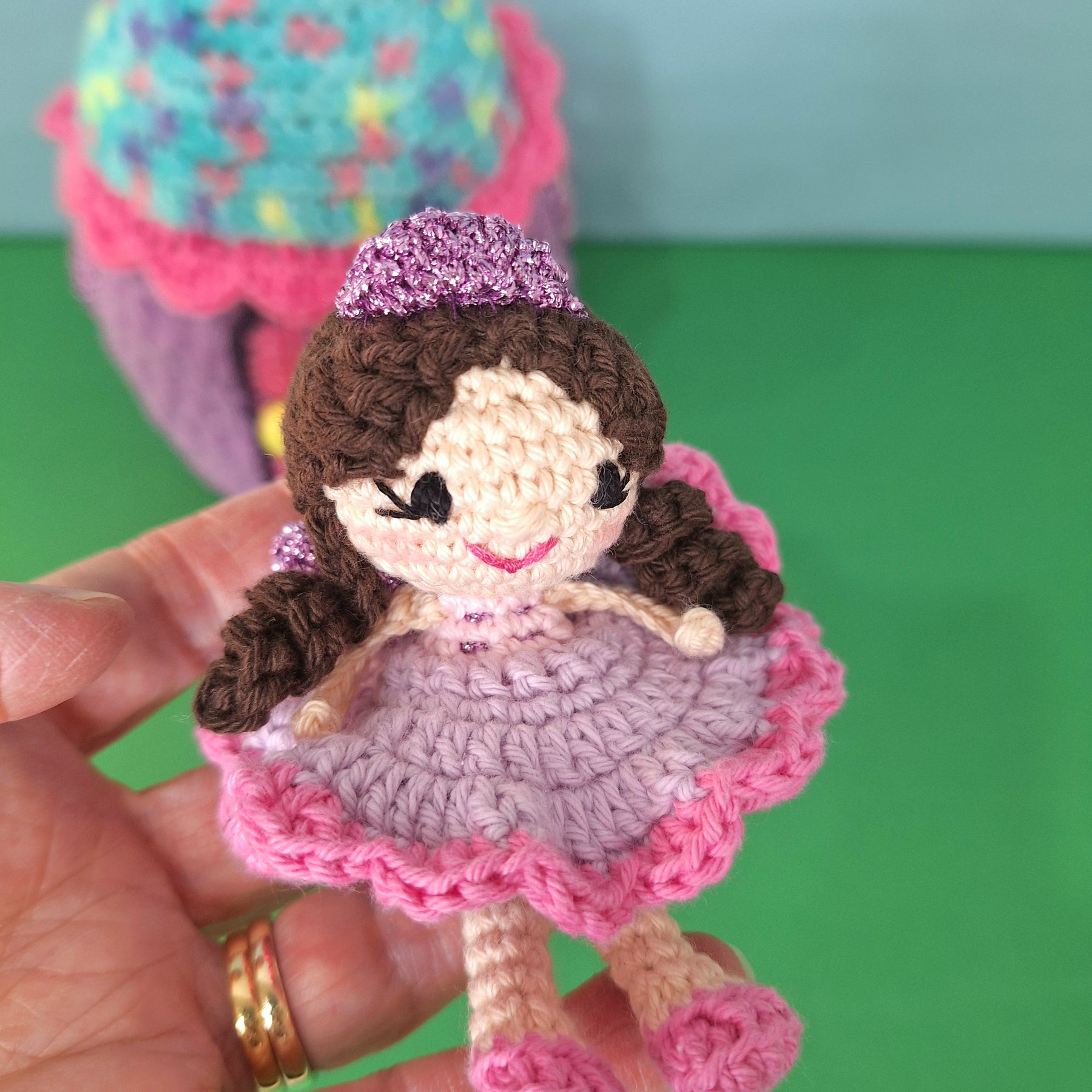 Enchanted Crochet Fairy House Play Set with Two Fairies