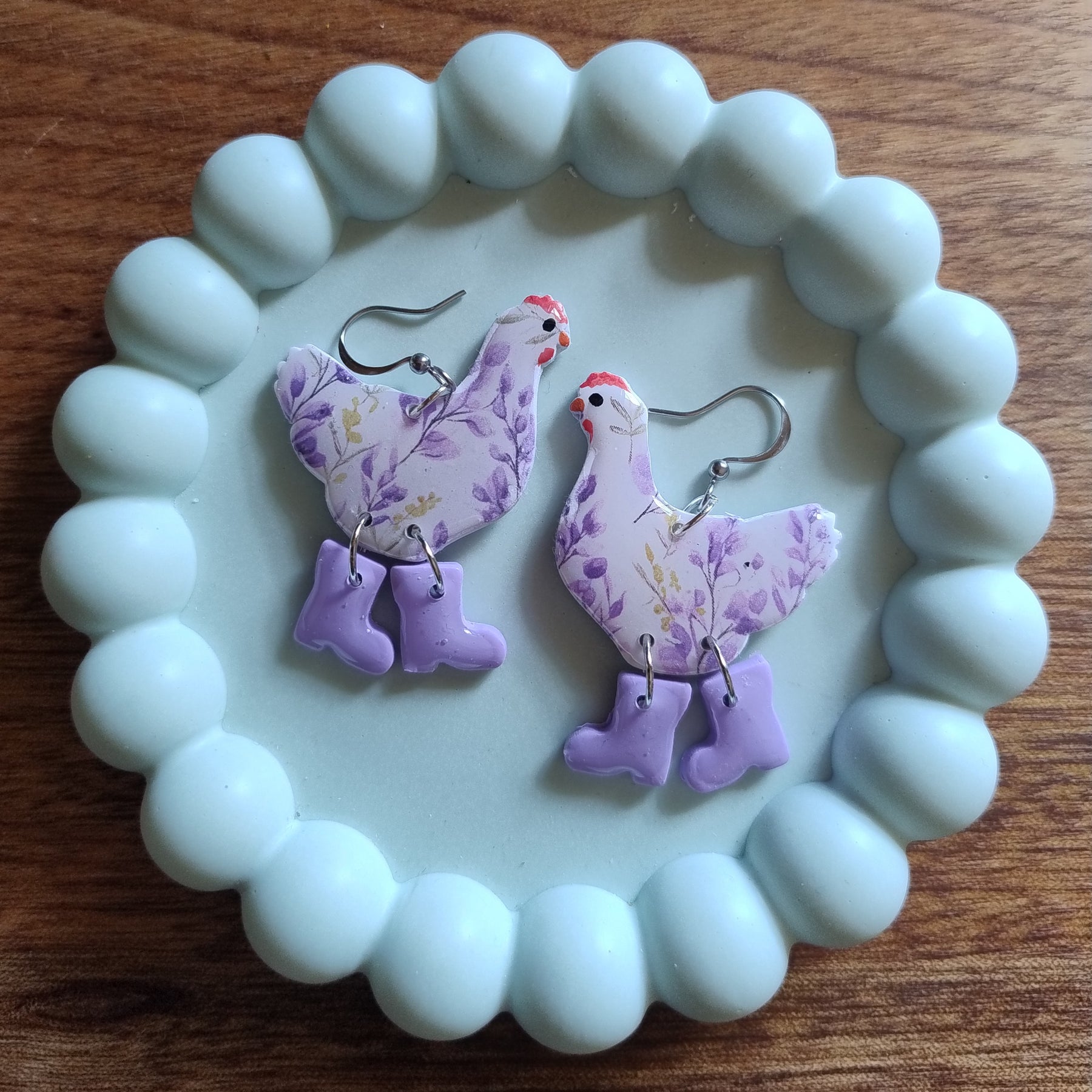 Chickens or Ducks in Boots Earrings