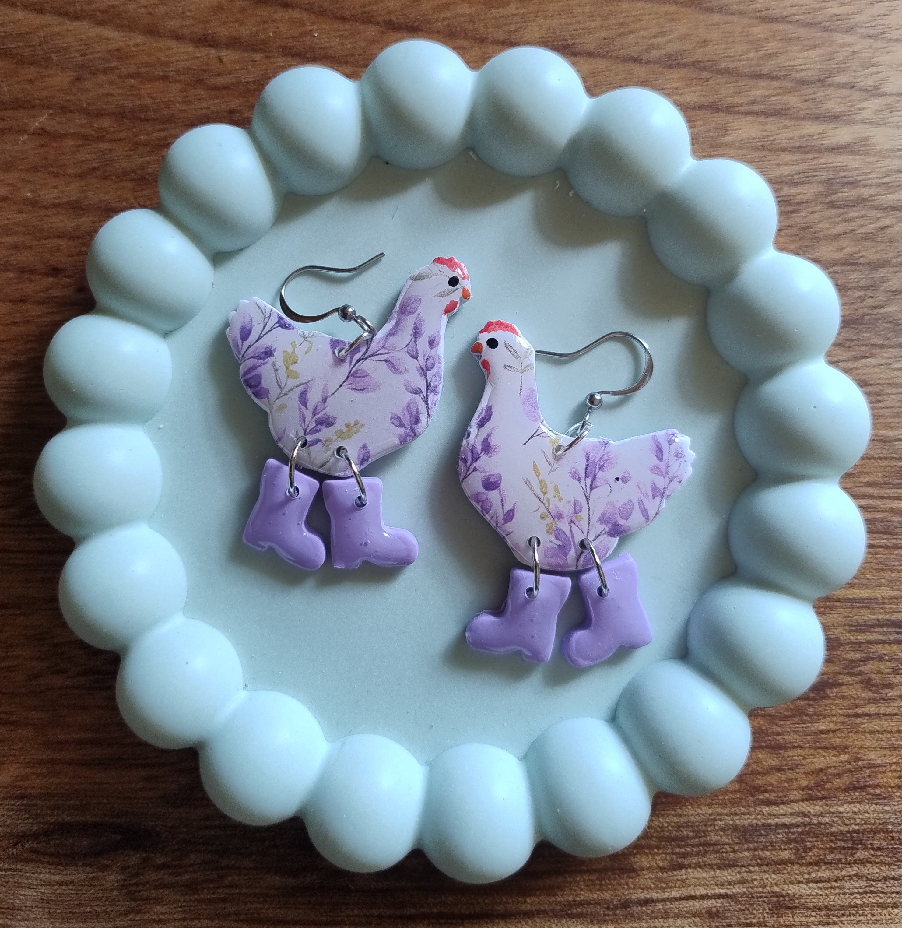 Chickens or Ducks in Boots Earrings