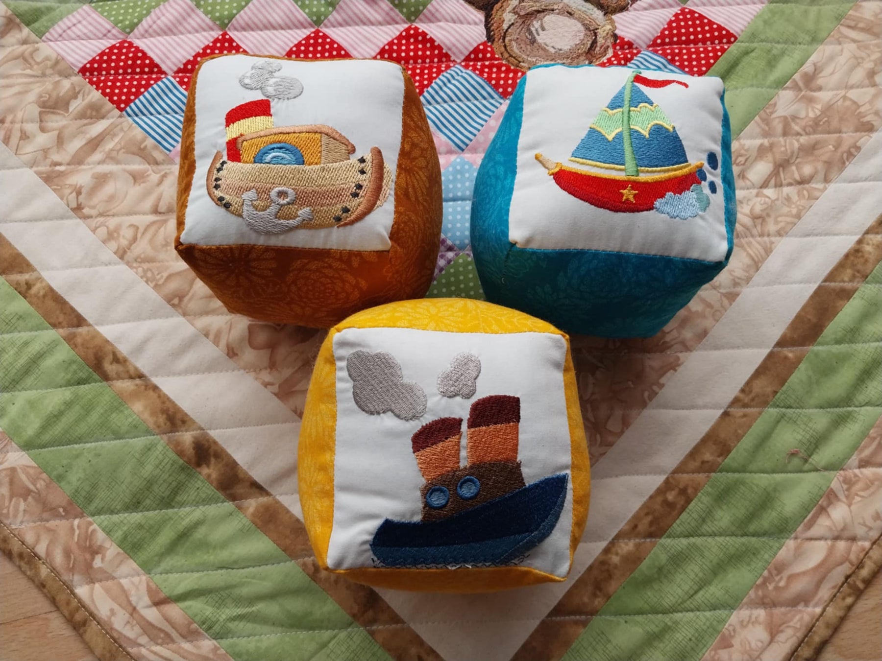 "Boats" Soft Blocks Baby Toy