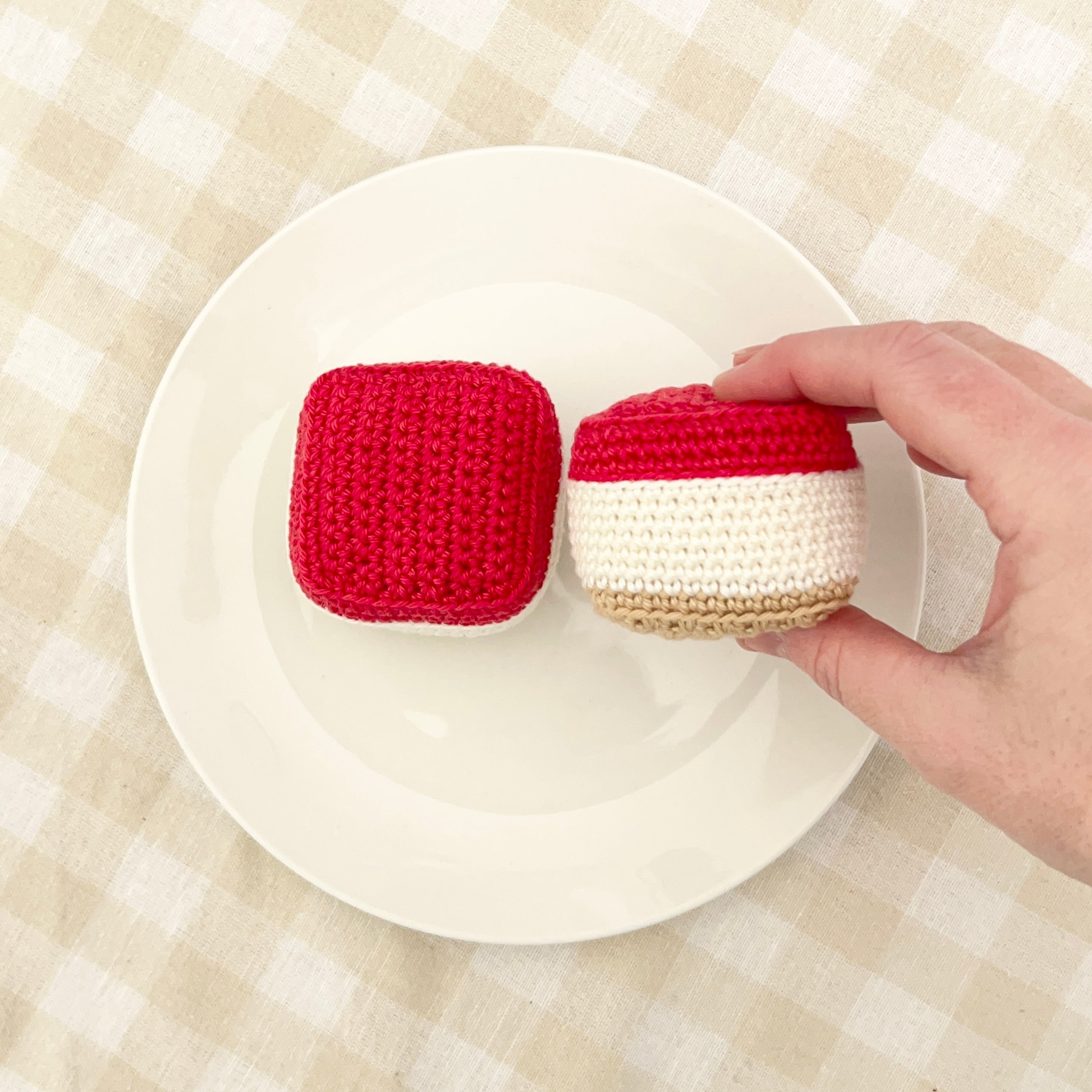 Lamington| Cookie | Vanilla slice | Caramel slice | Jelly slice | Crochet Pretend Play Food | Made to Order