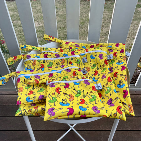 READY MADE Water-resistant wet bags - Jumping Jelly Beans (Tarina M Designs)