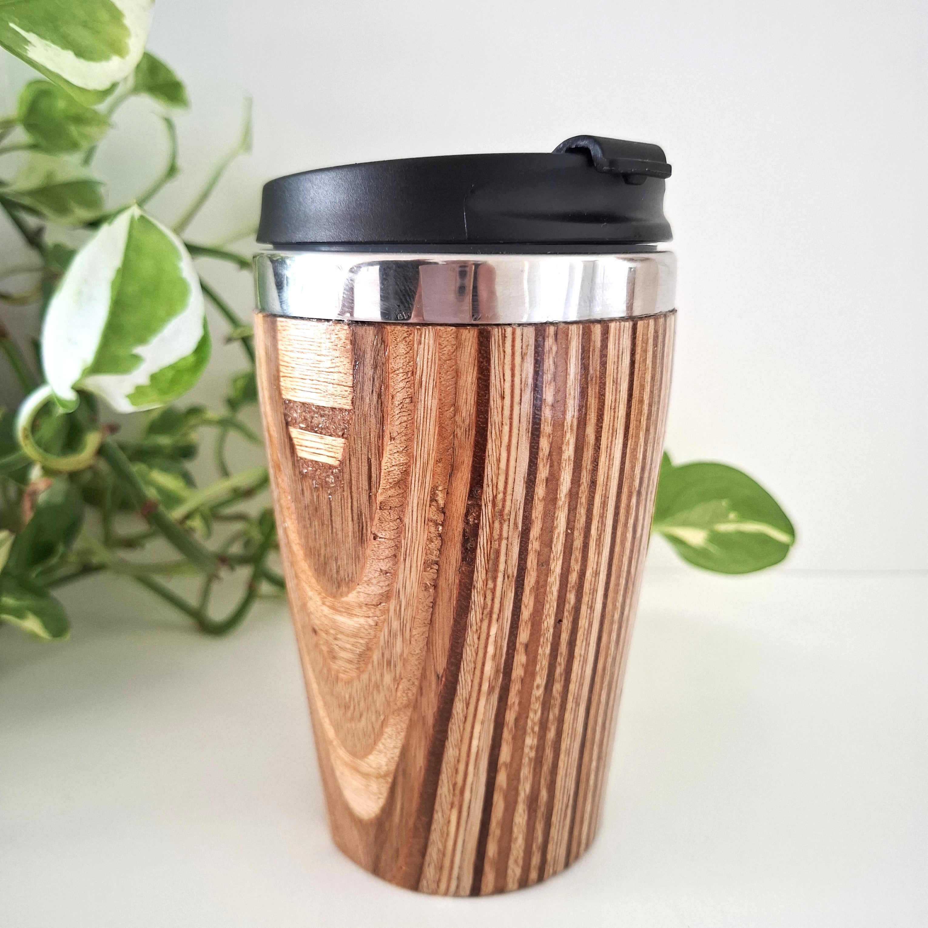 Handmade Wooden Travel Mug: Insulated Eco-Friendly Coffee Tumbler