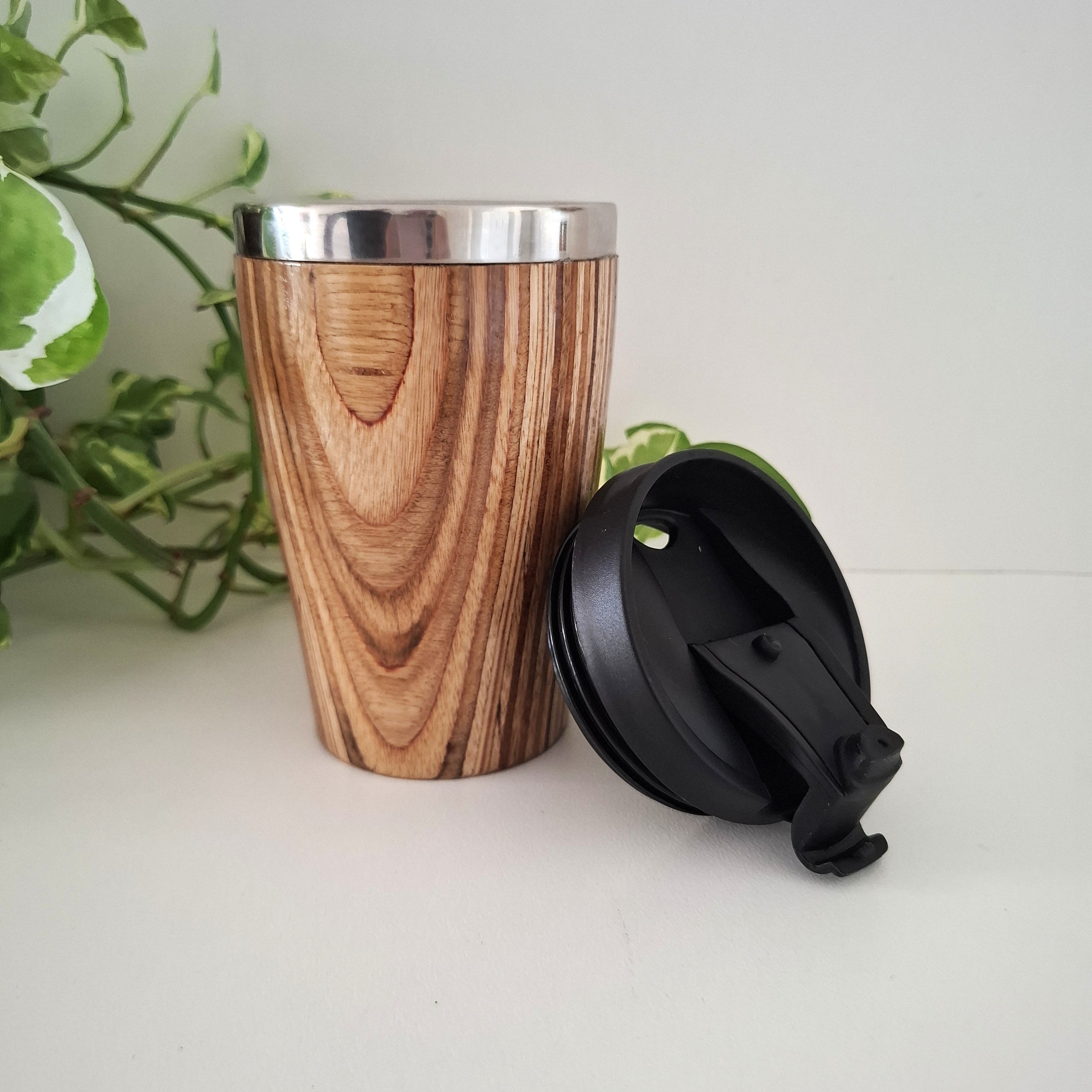Handmade Wooden Travel Mug: Insulated Eco-Friendly Coffee Tumbler