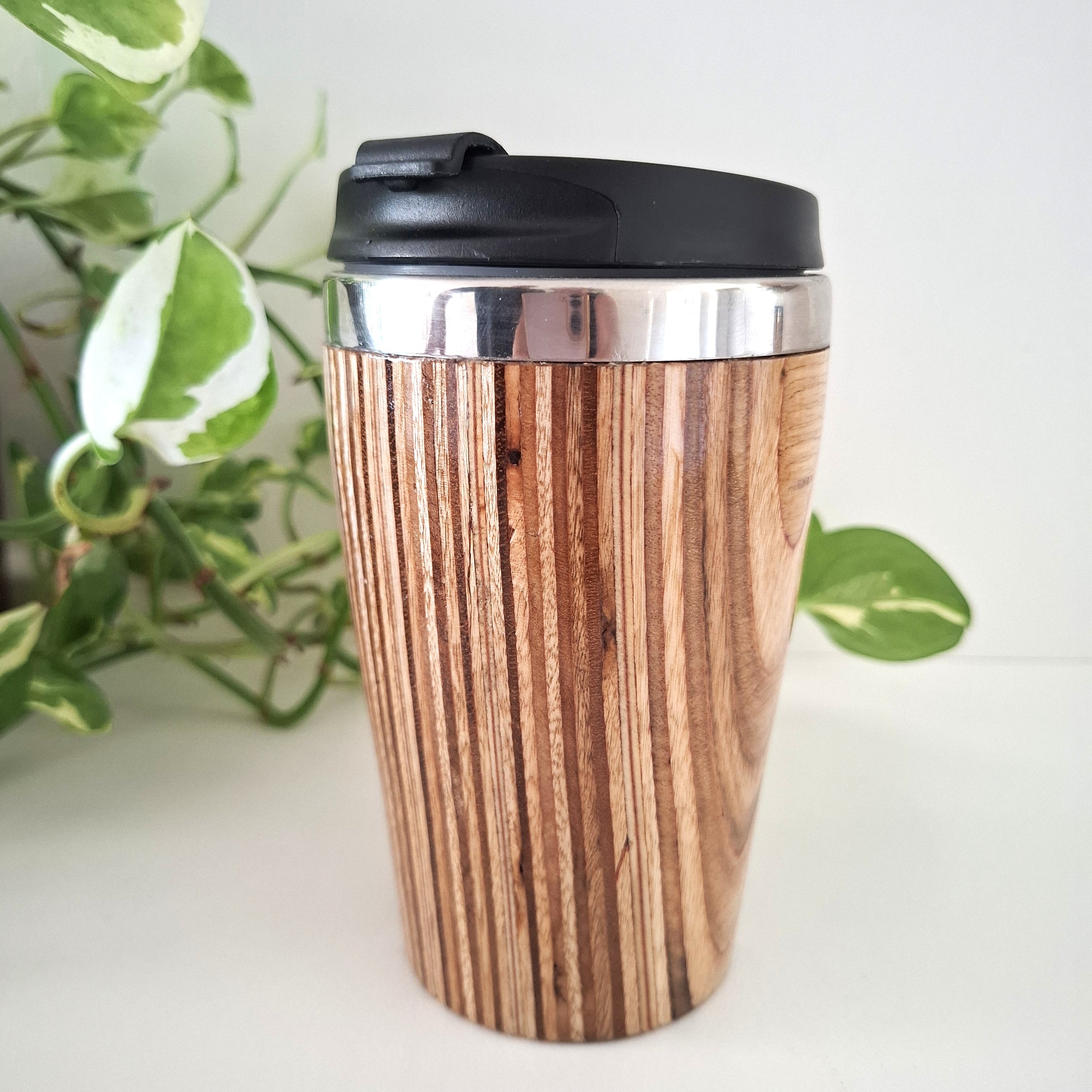 Handmade Wooden Travel Mug: Insulated Eco-Friendly Coffee Tumbler