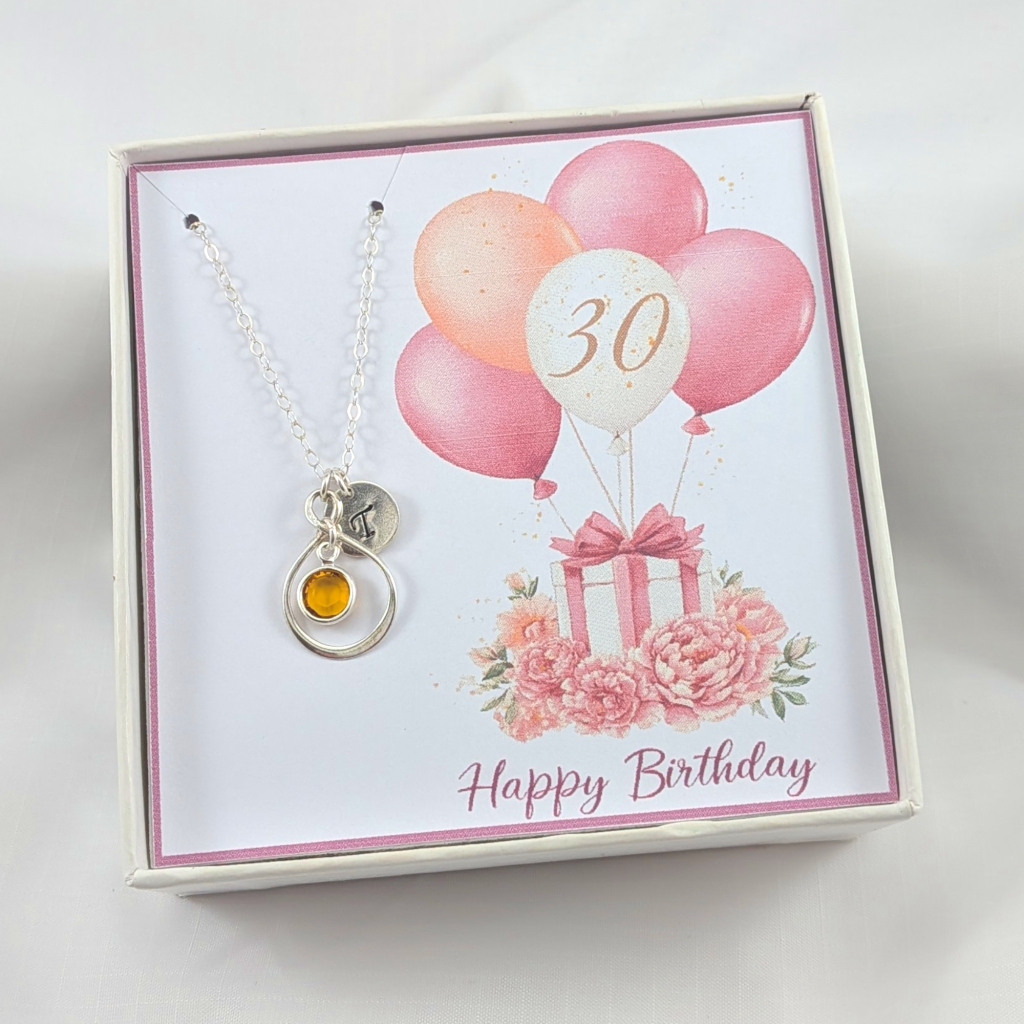 Personalized Birthday Necklace,Select 16,18,21,30