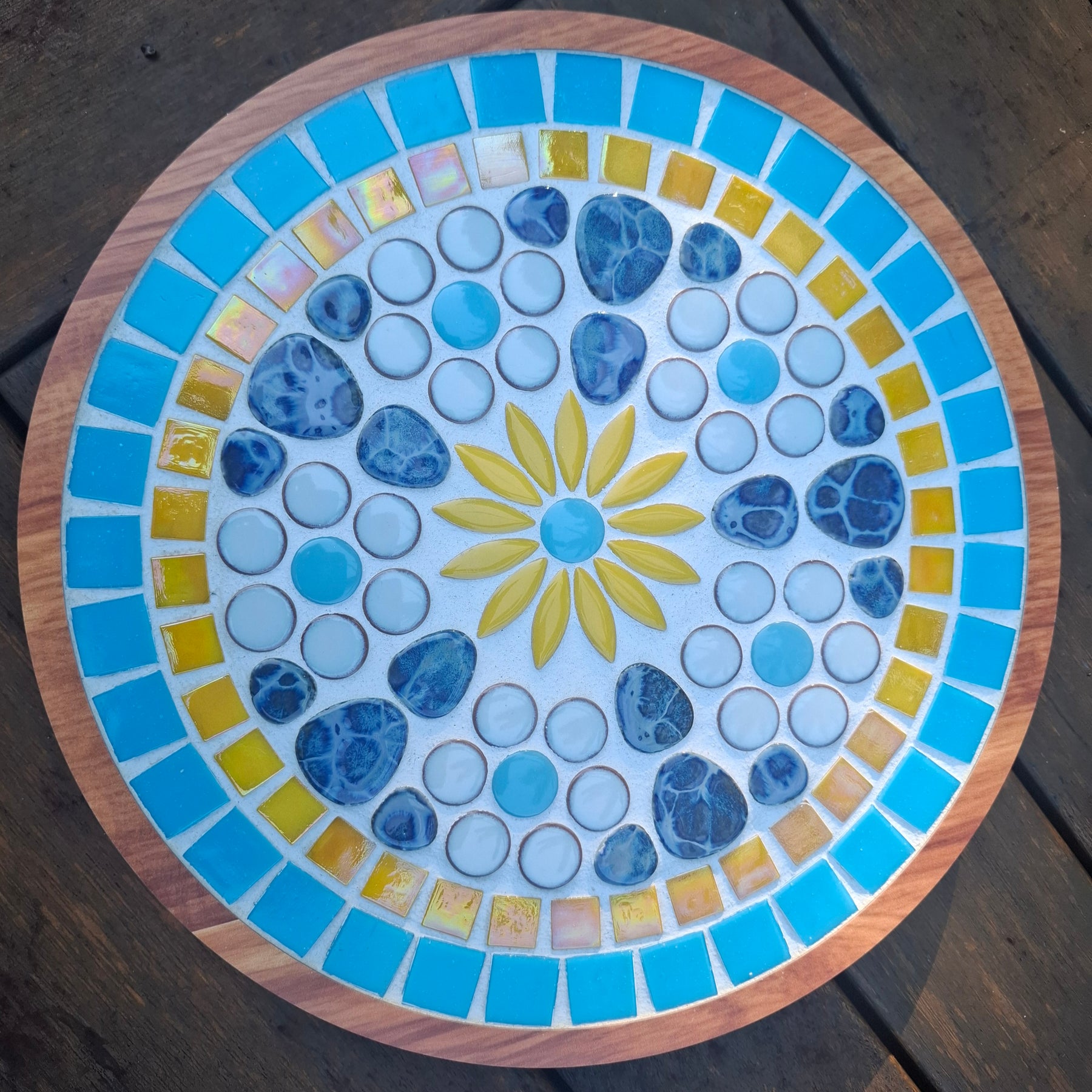 Blue & Yellow Mosaic Lazy Susan