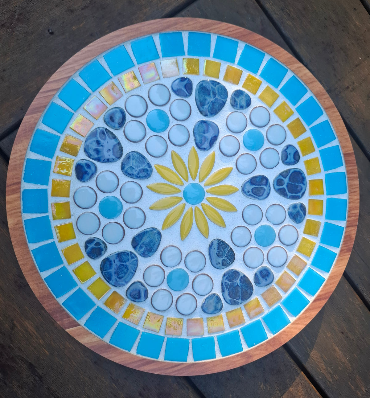 Blue & Yellow Mosaic Lazy Susan