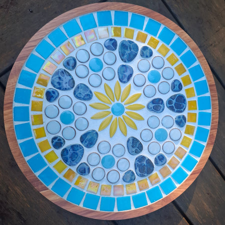 Blue & Yellow Mosaic Lazy Susan