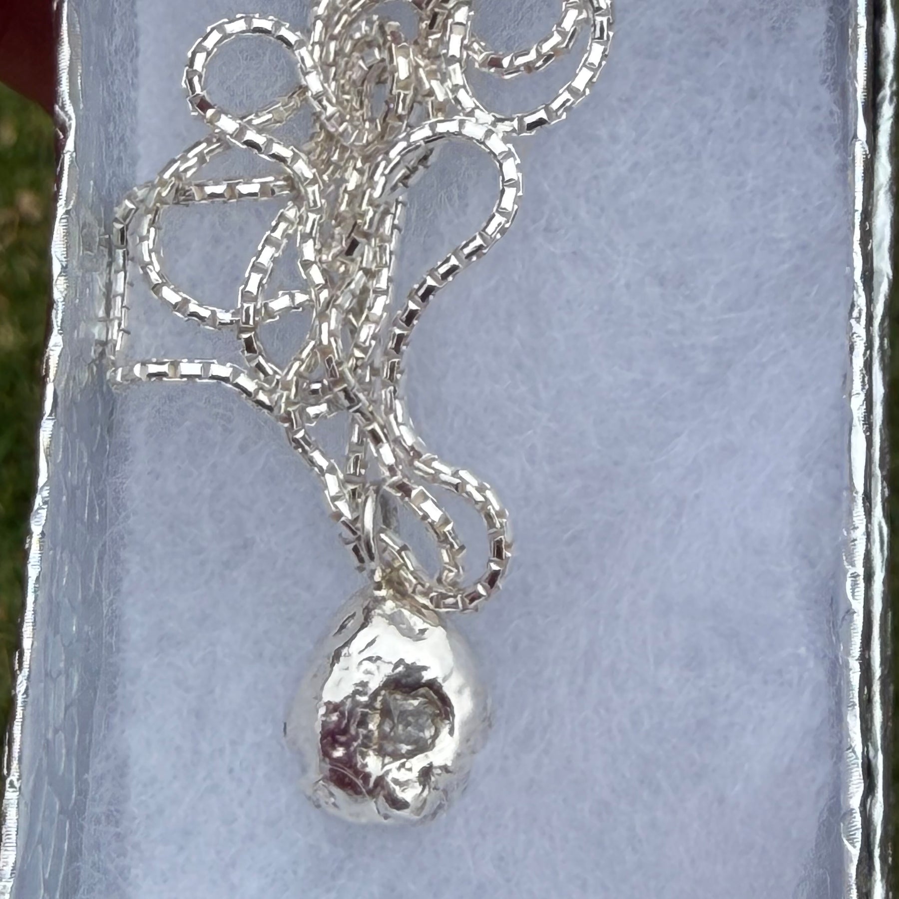 STERLING SILVER MOLTEN NUGGETnecklace