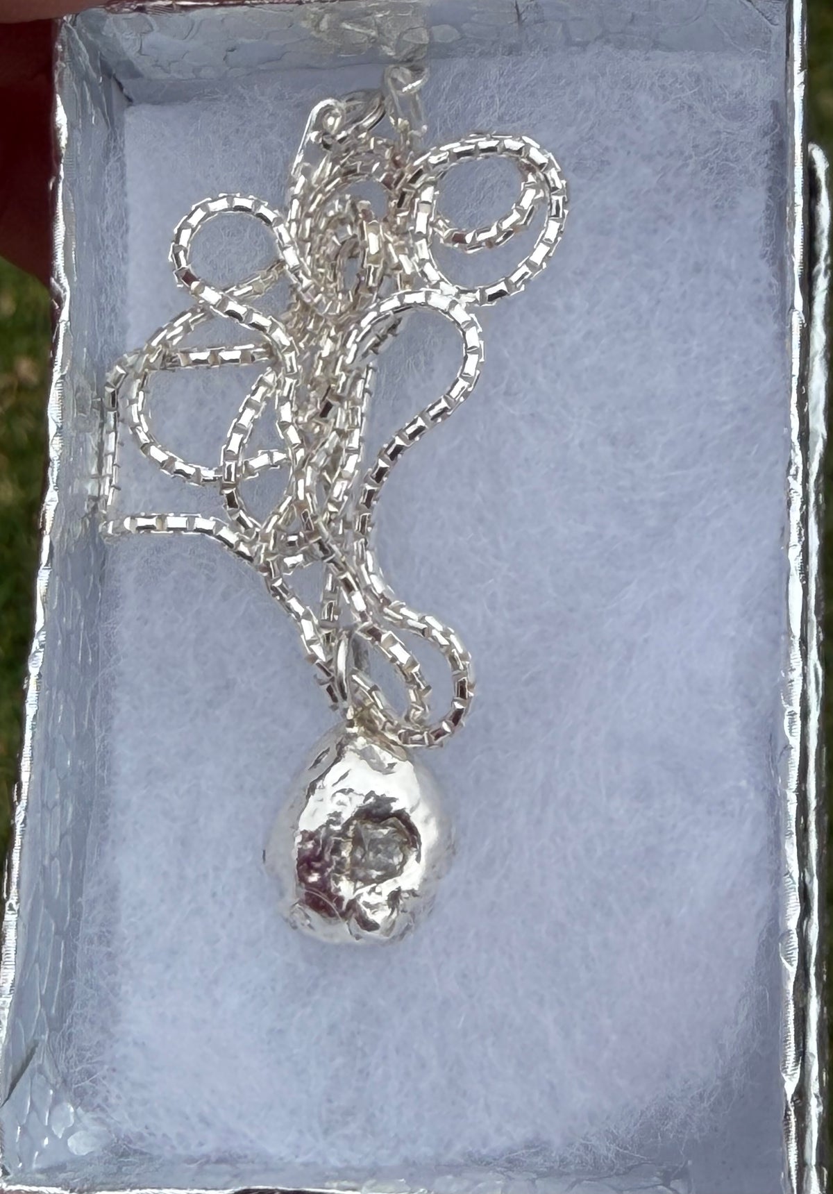 STERLING SILVER MOLTEN NUGGETnecklace