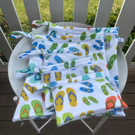 READY MADE Water-resistant wet bags - Sydney Beaches Thongs (The Digi Dame Graphic Designer)