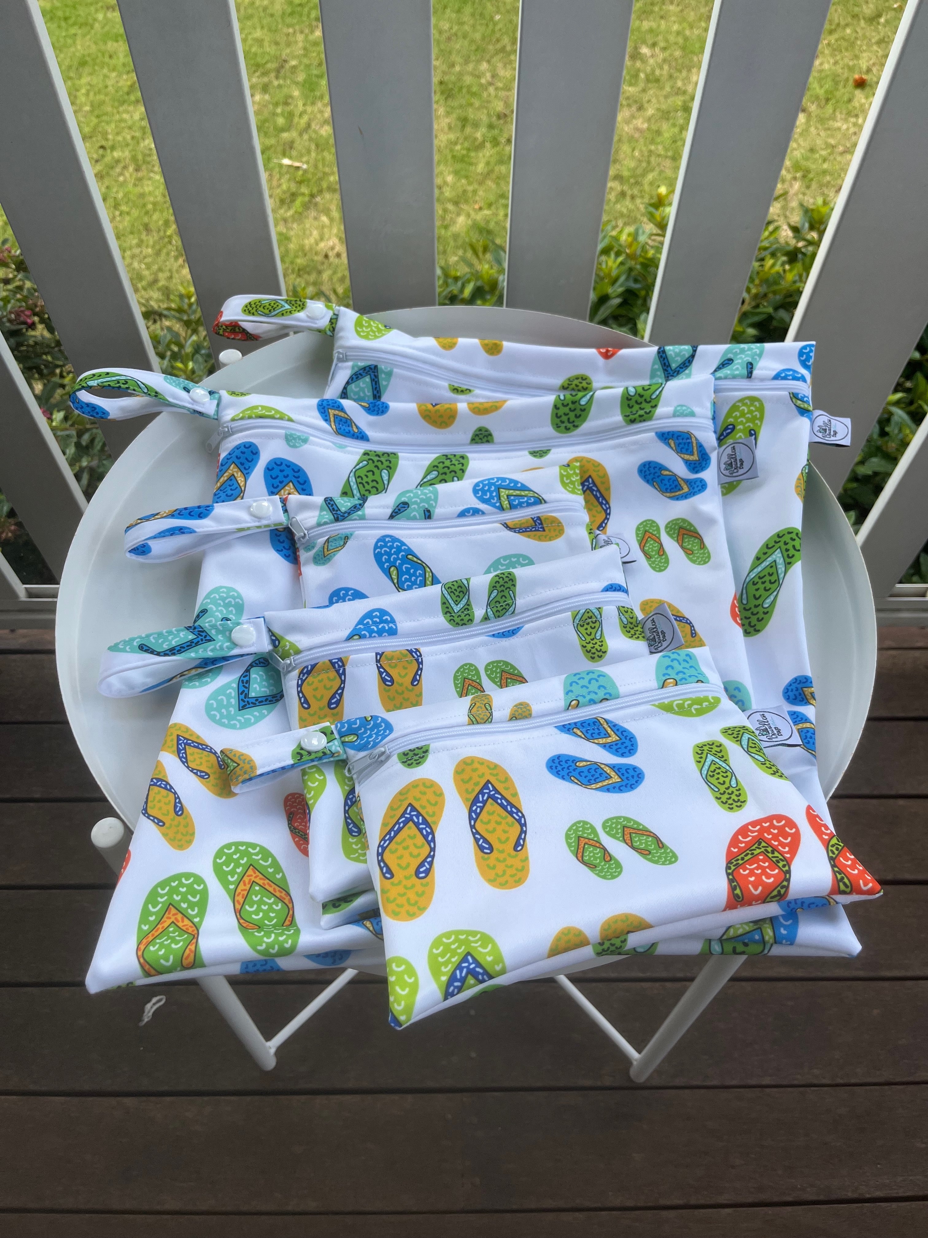READY MADE Water-resistant wet bags - Sydney Beaches Thongs (The Digi Dame Graphic Designer)
