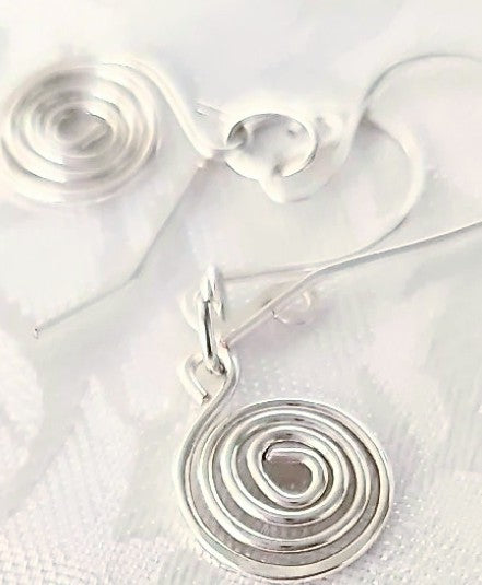 Silver Handmade Wirework Coil Earrings FREE POST