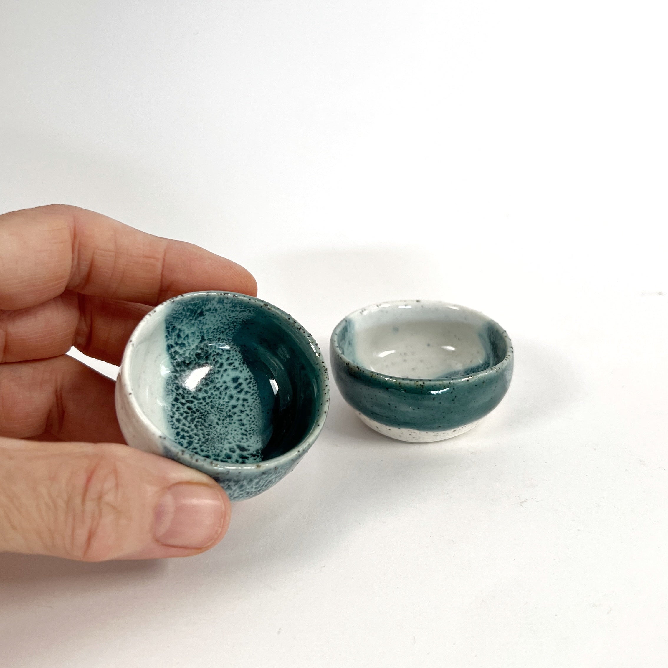 'Drift' Petite wheel-thrown bowl in seafoam glaze