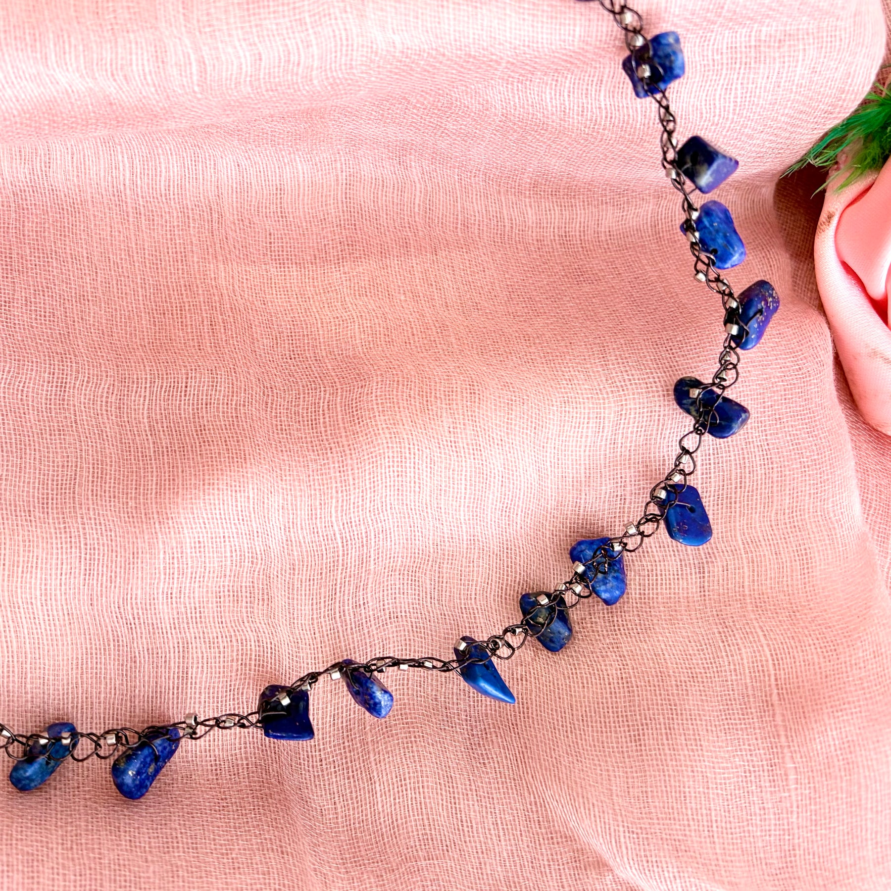 “Starry Night” Lapis Lazuli Crochet Choker