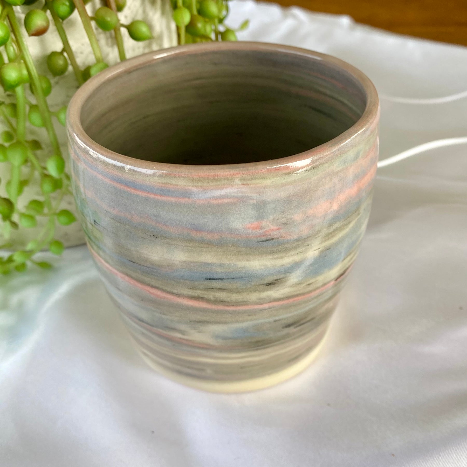 Marbled Effect Ceramic Latte Cup|Handmade Pottery