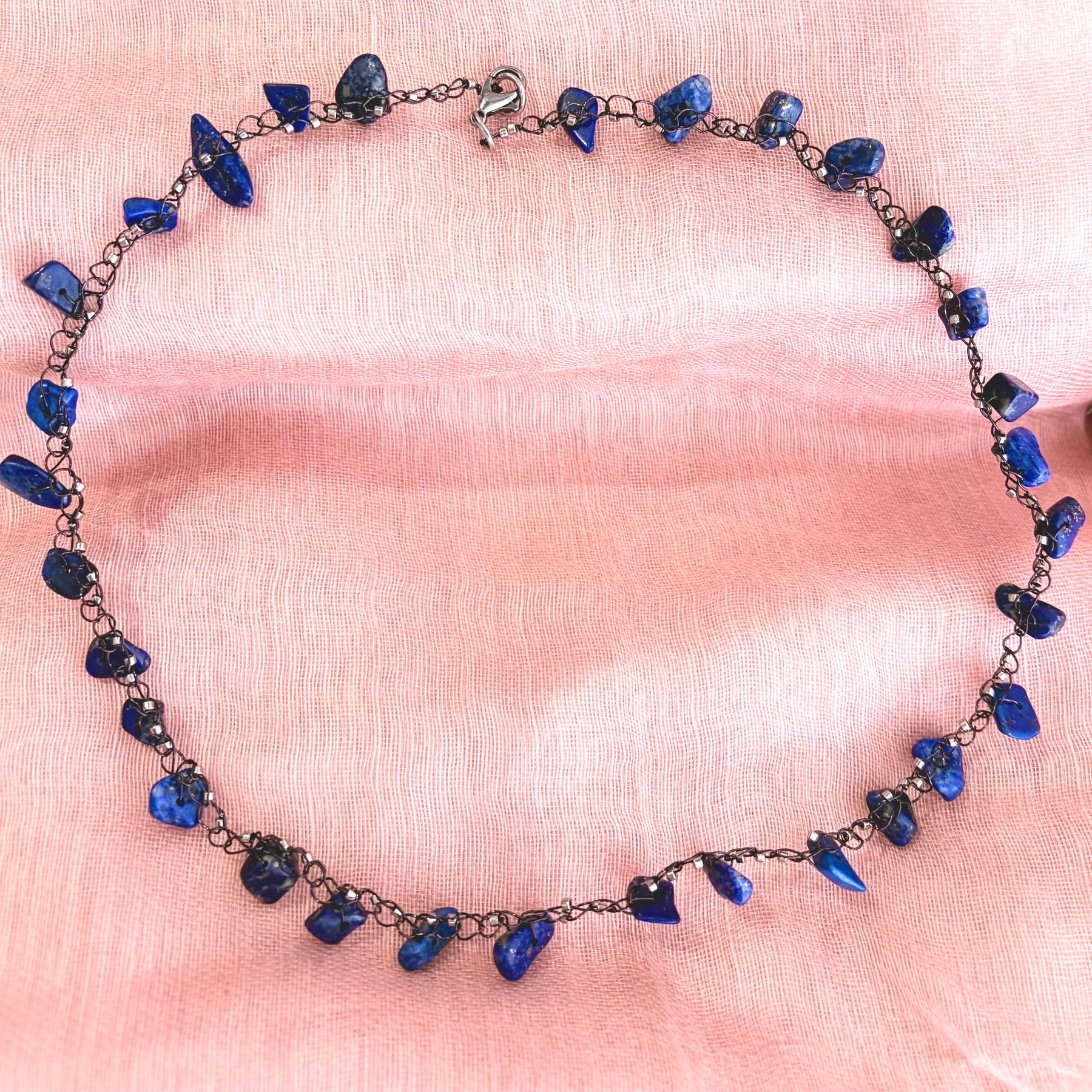 “Starry Night” Lapis Lazuli Crochet Choker