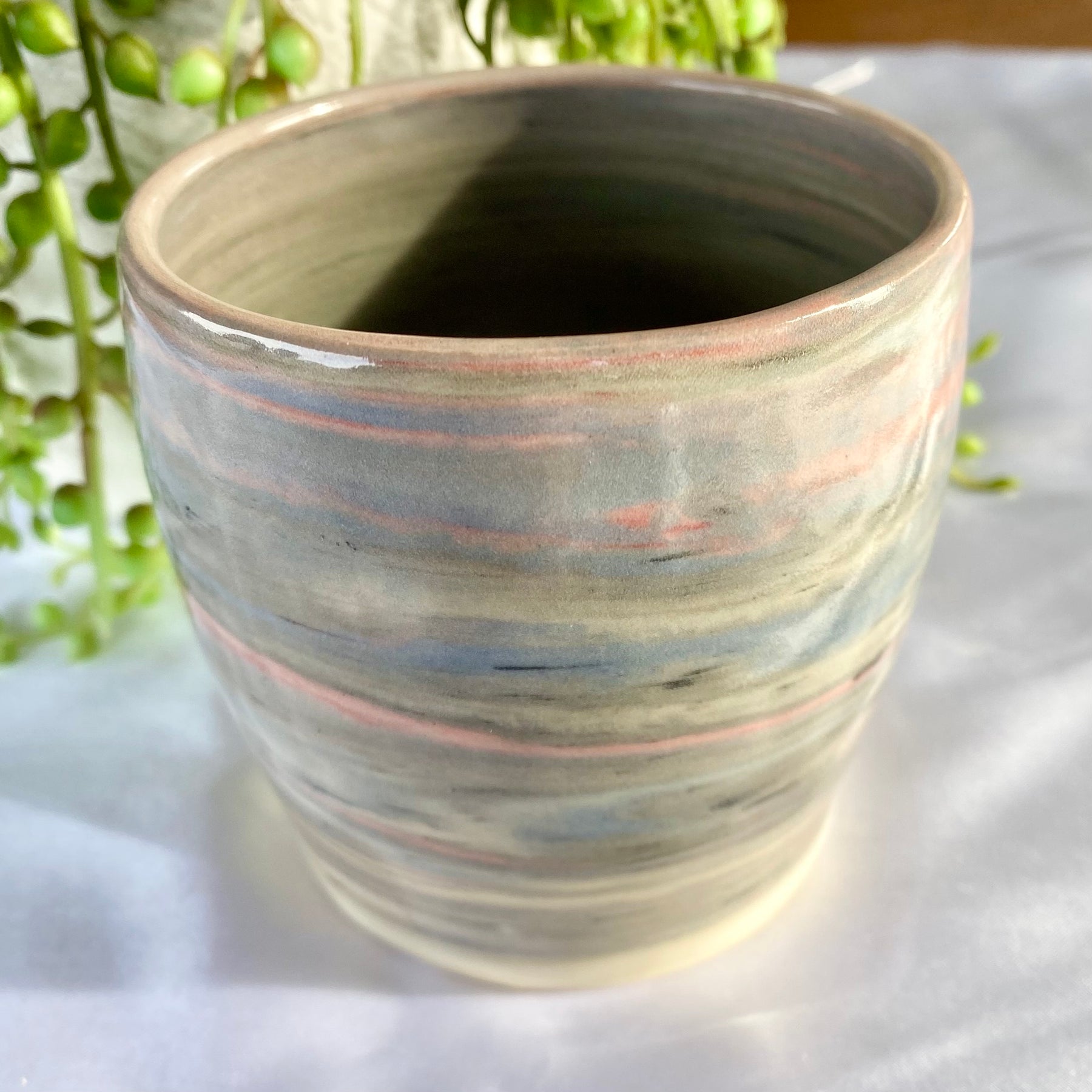 Marbled Effect Ceramic Latte Cup|Handmade Pottery