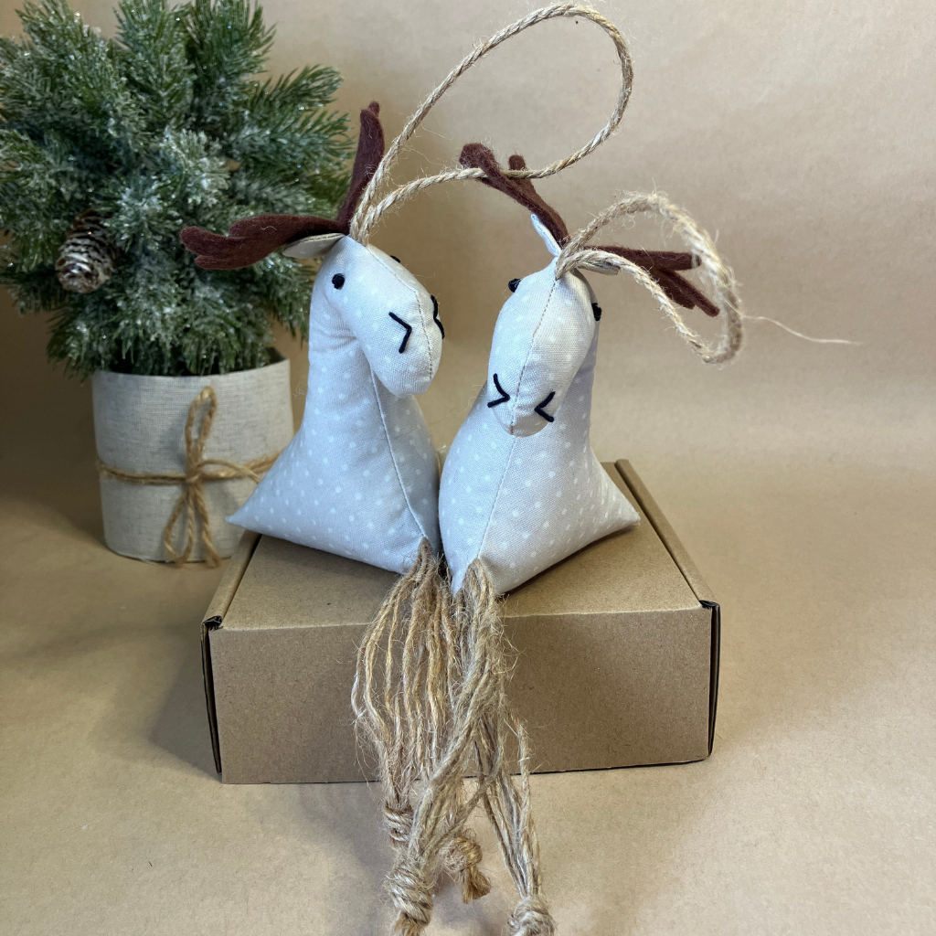 Reindeer | Unique Christmas Tree Ornament | Eco-friendly Fabric Christmas decor