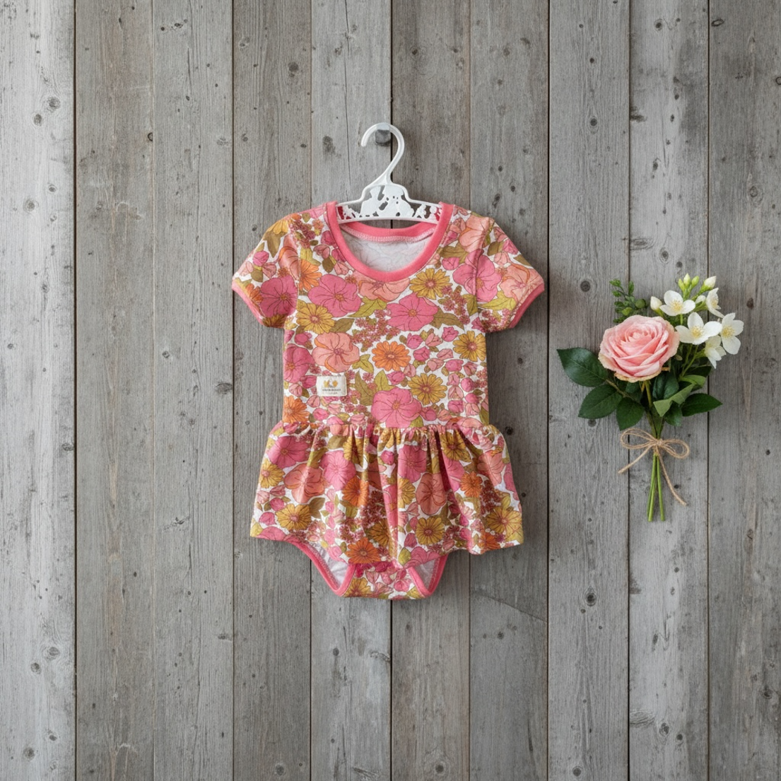 VINTAGE FLORAL BODYSUIT DRESS