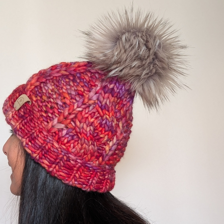 Saige beanie, luxury Cabled beanie