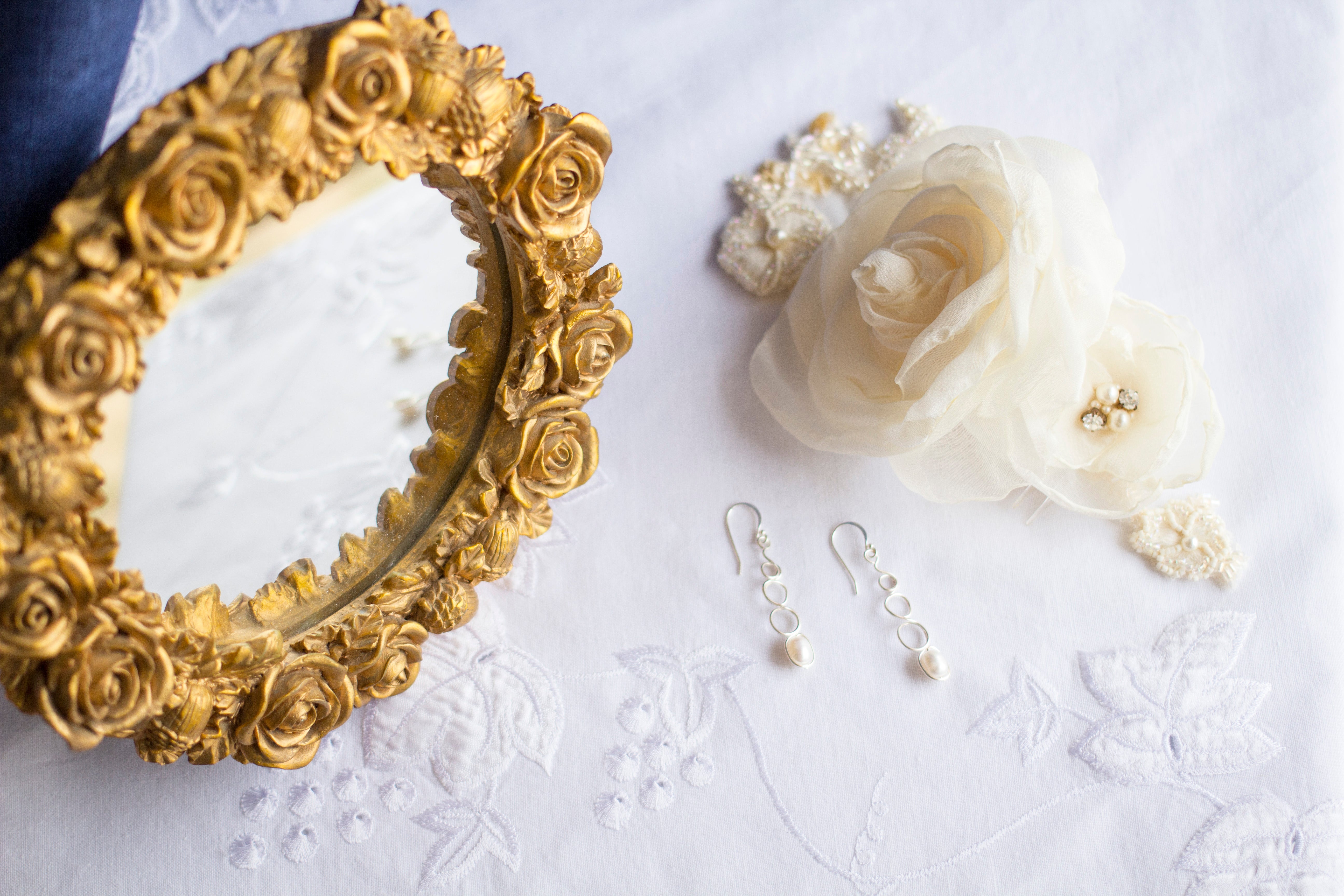 Natural White Pearl Loop Earrings | Wedding Jewellery