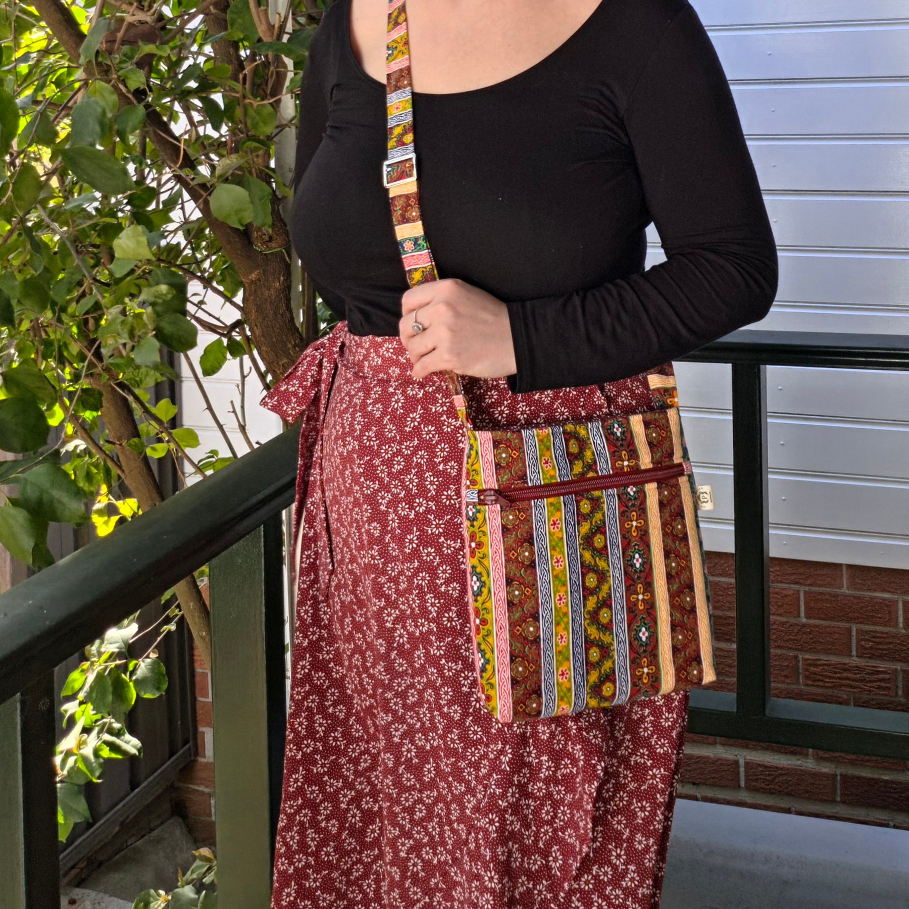 Upcycled Crossbody Bag- Made With 100% Pre-Loved Fabrics