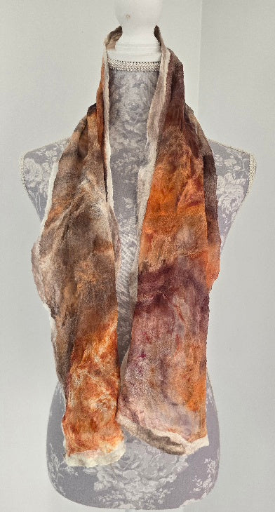 Nuno Felted Wool & Silk Scarf – Earth & Stone Inspired