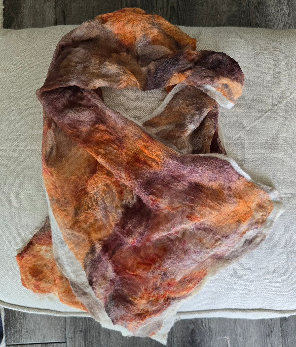 Nuno Felted Wool & Silk Scarf – Earth & Stone Inspired