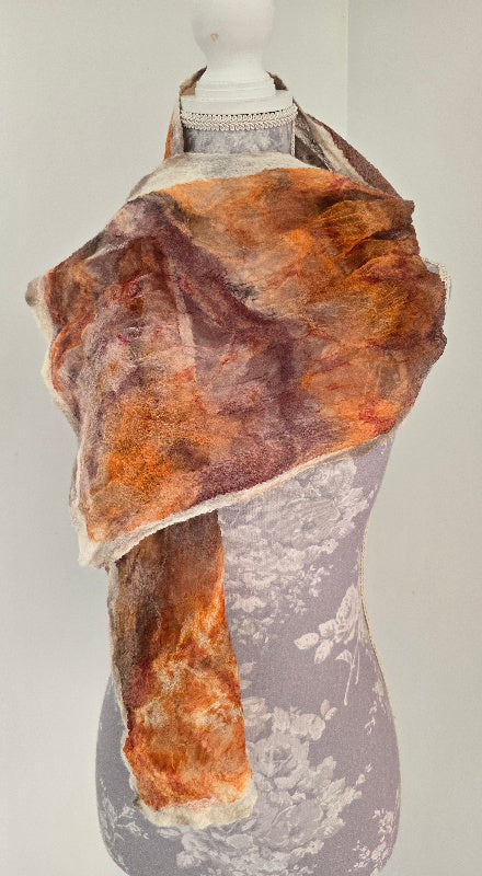 Nuno Felted Wool & Silk Scarf – Earth & Stone Inspired