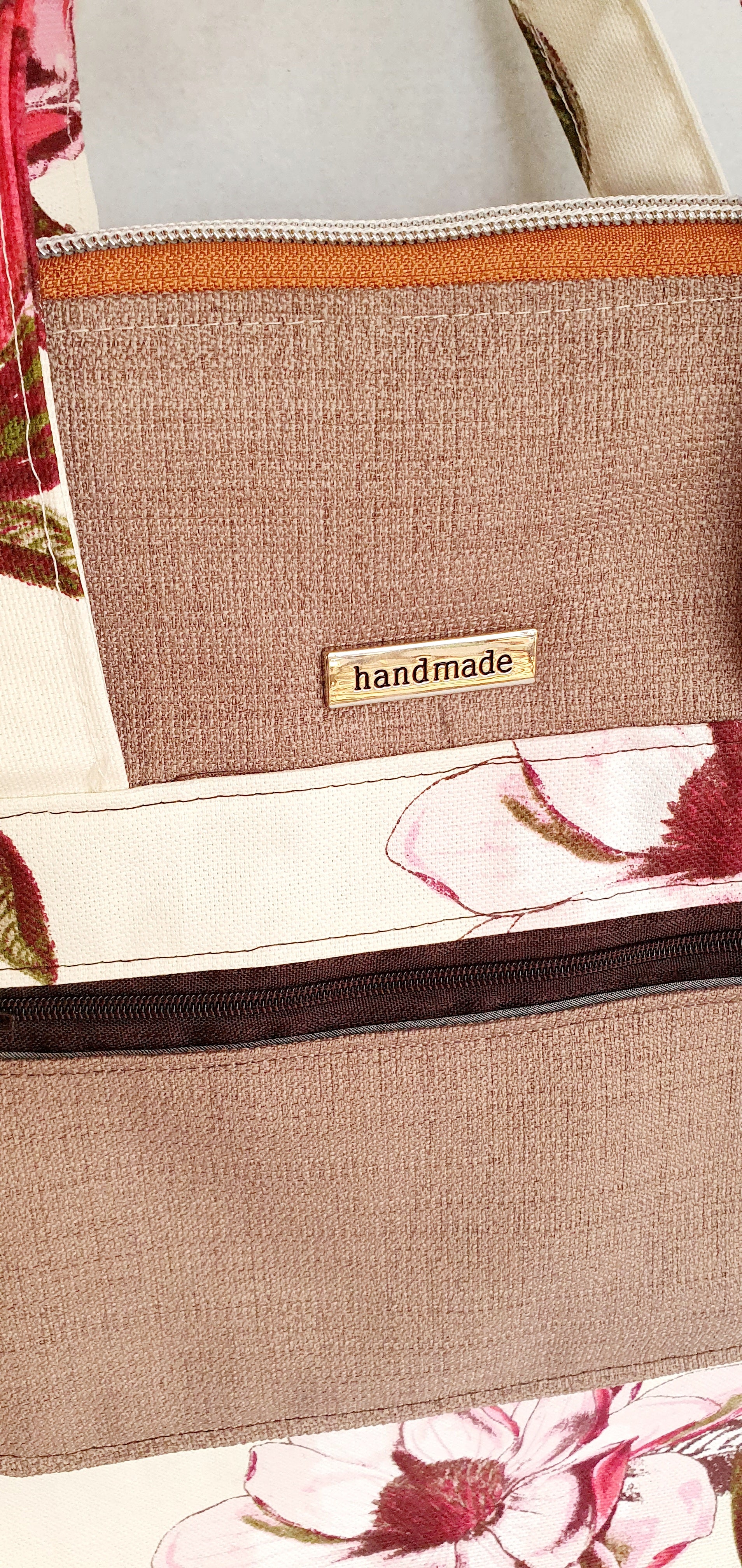 Magnolia Blossom modern bag converting from handbag into crossbody or backpack