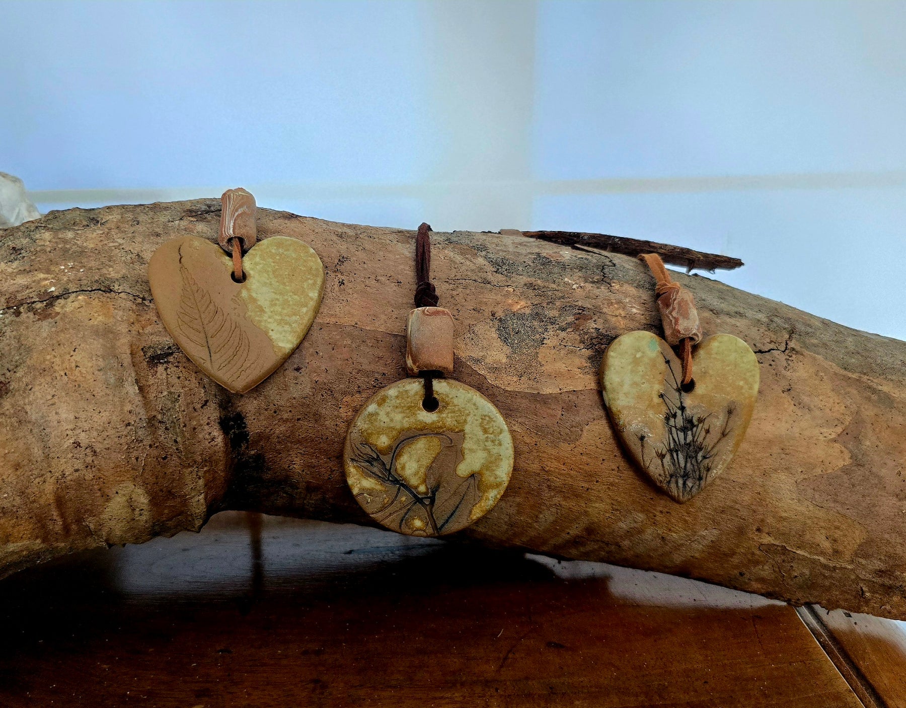 Handmade Botanical Ceramic Pendant Necklace