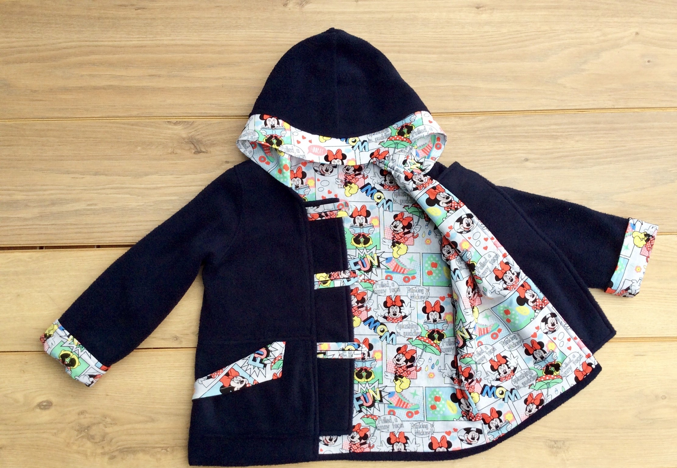 Kids Navy Duffle Jacket Polar Fleece