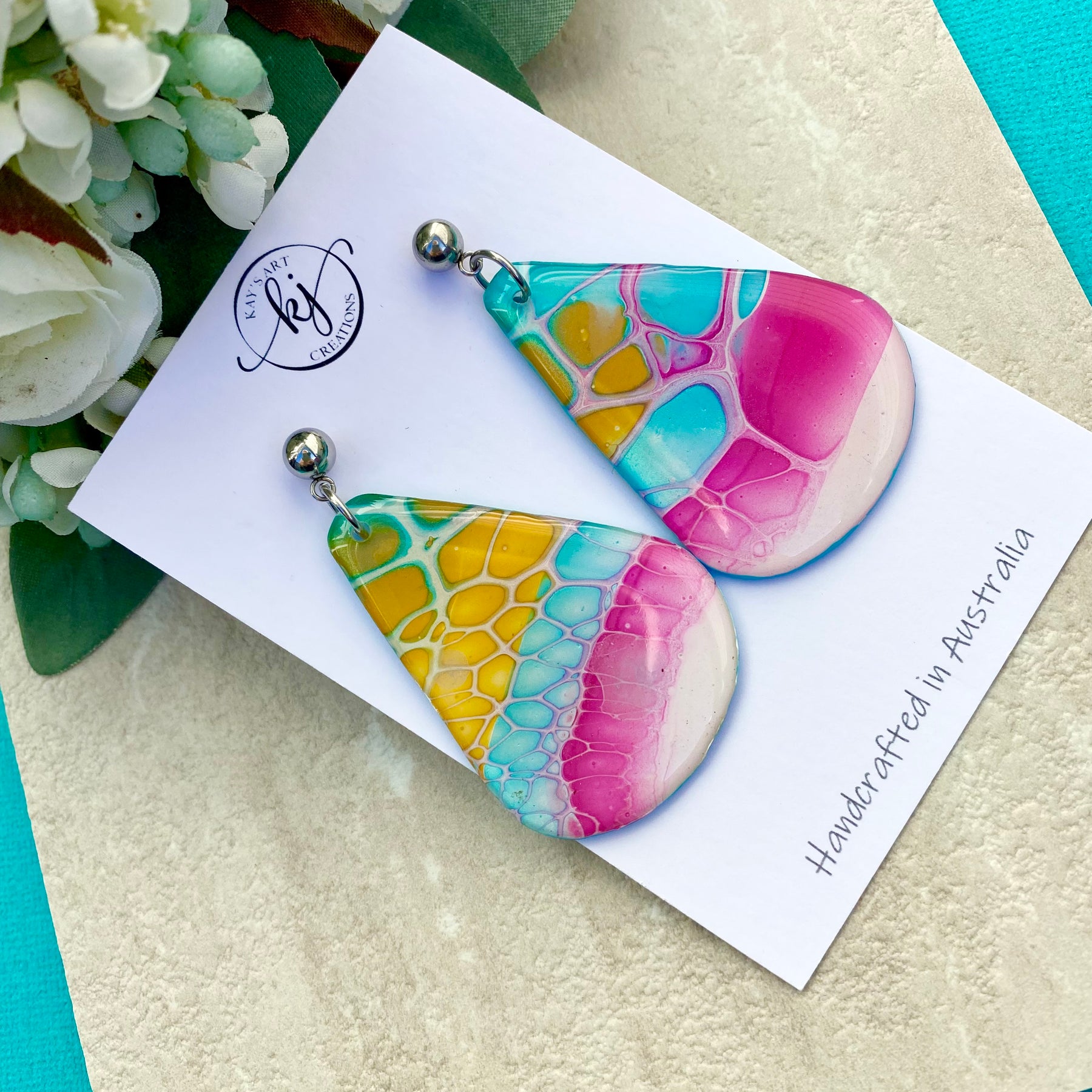 Original Art mismatched Dangle Earrings