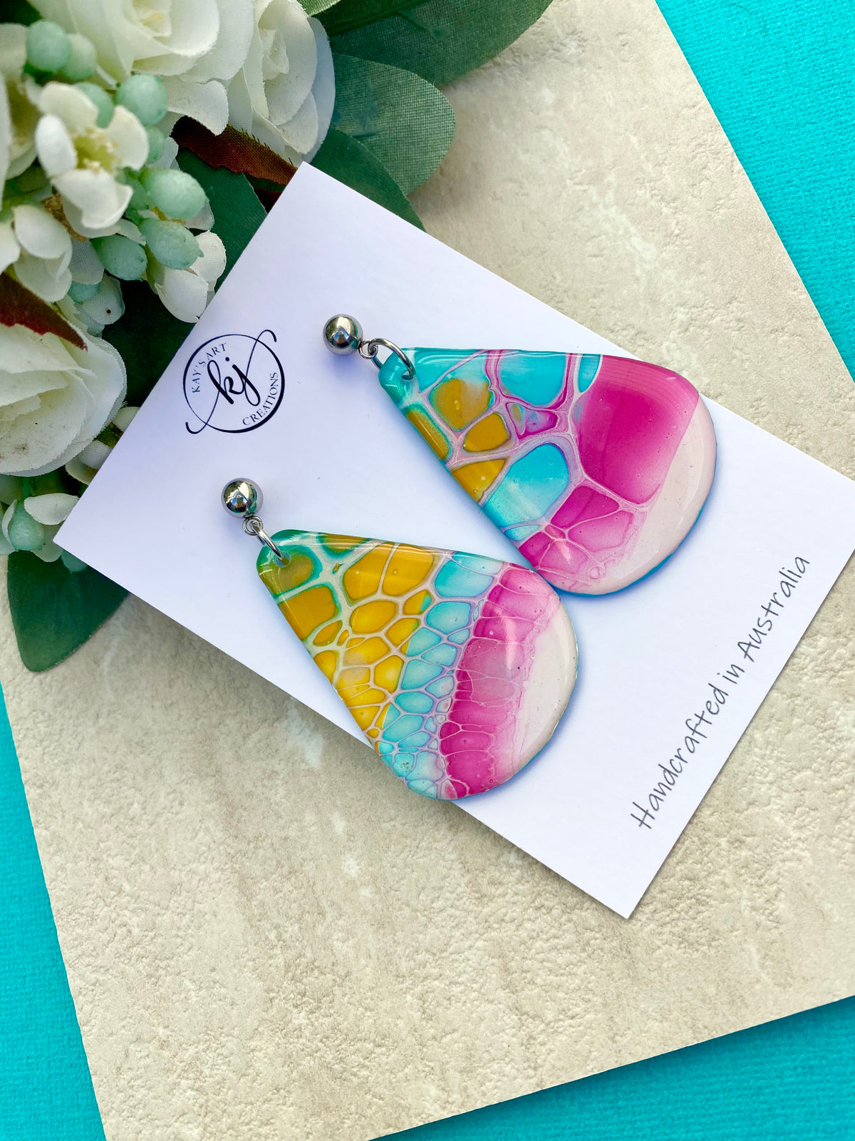 Original Art mismatched Dangle Earrings