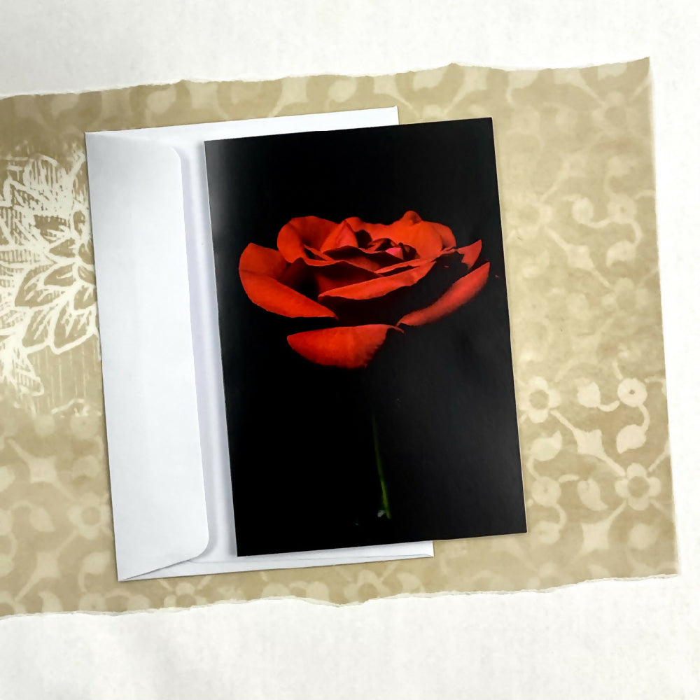 red rose card