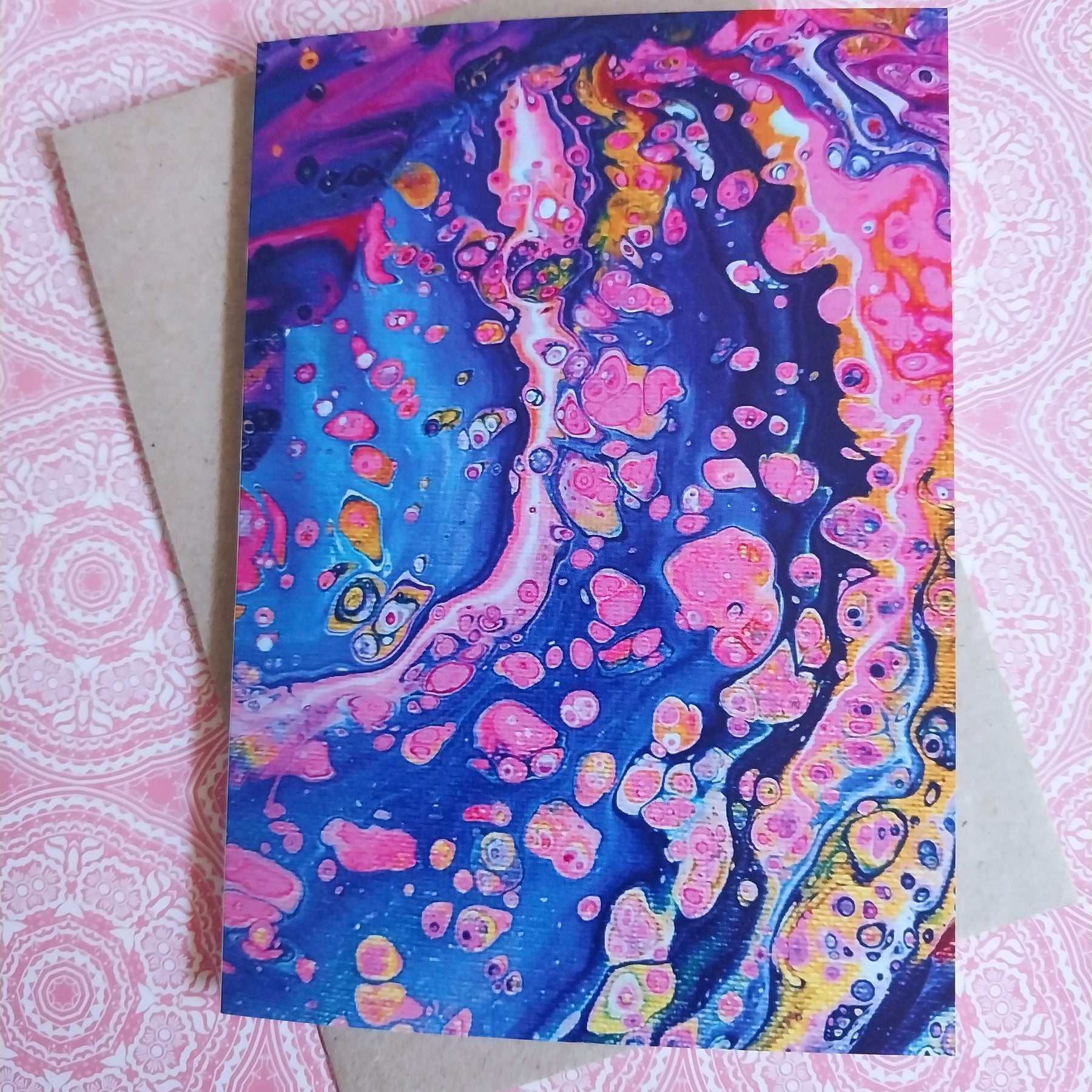 Pink Jellyfish Blank Greeting Card