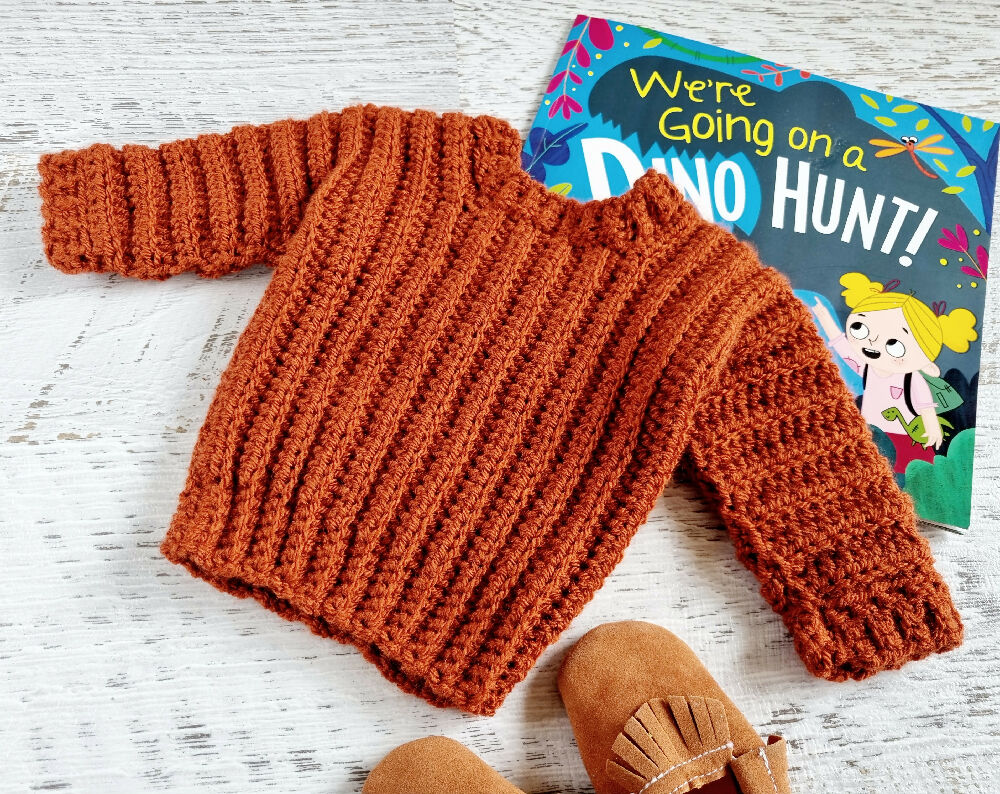 Baby Jumper | Newborn | Copper | Crocheted | Sweater