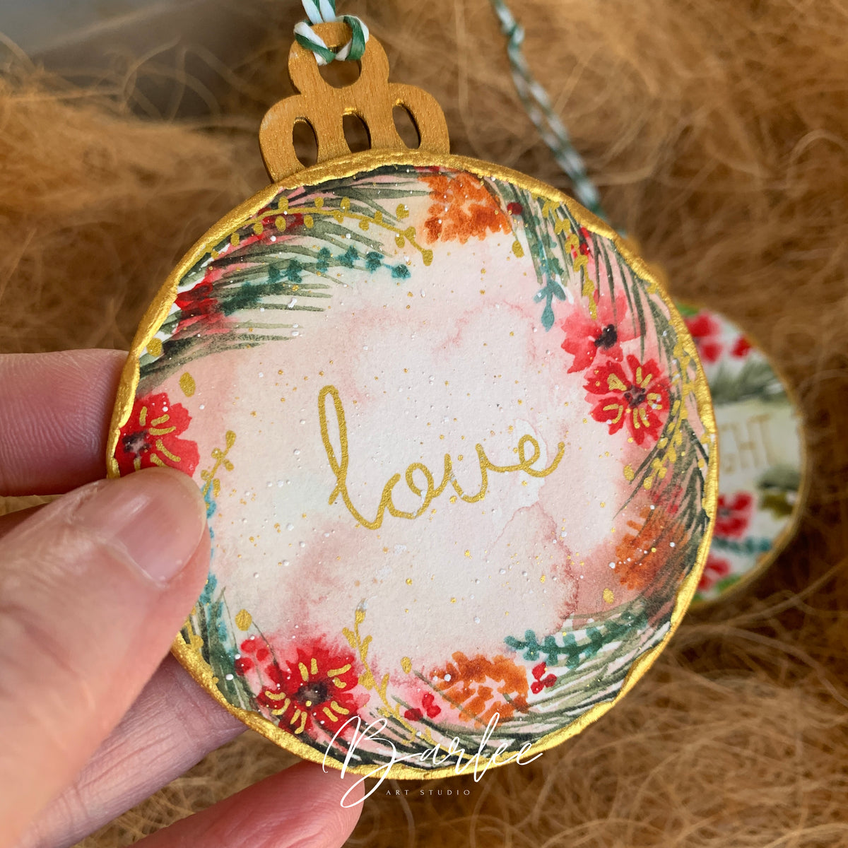 Set of 2 Hand-Painted Christmas Decorations - Unique Ornaments