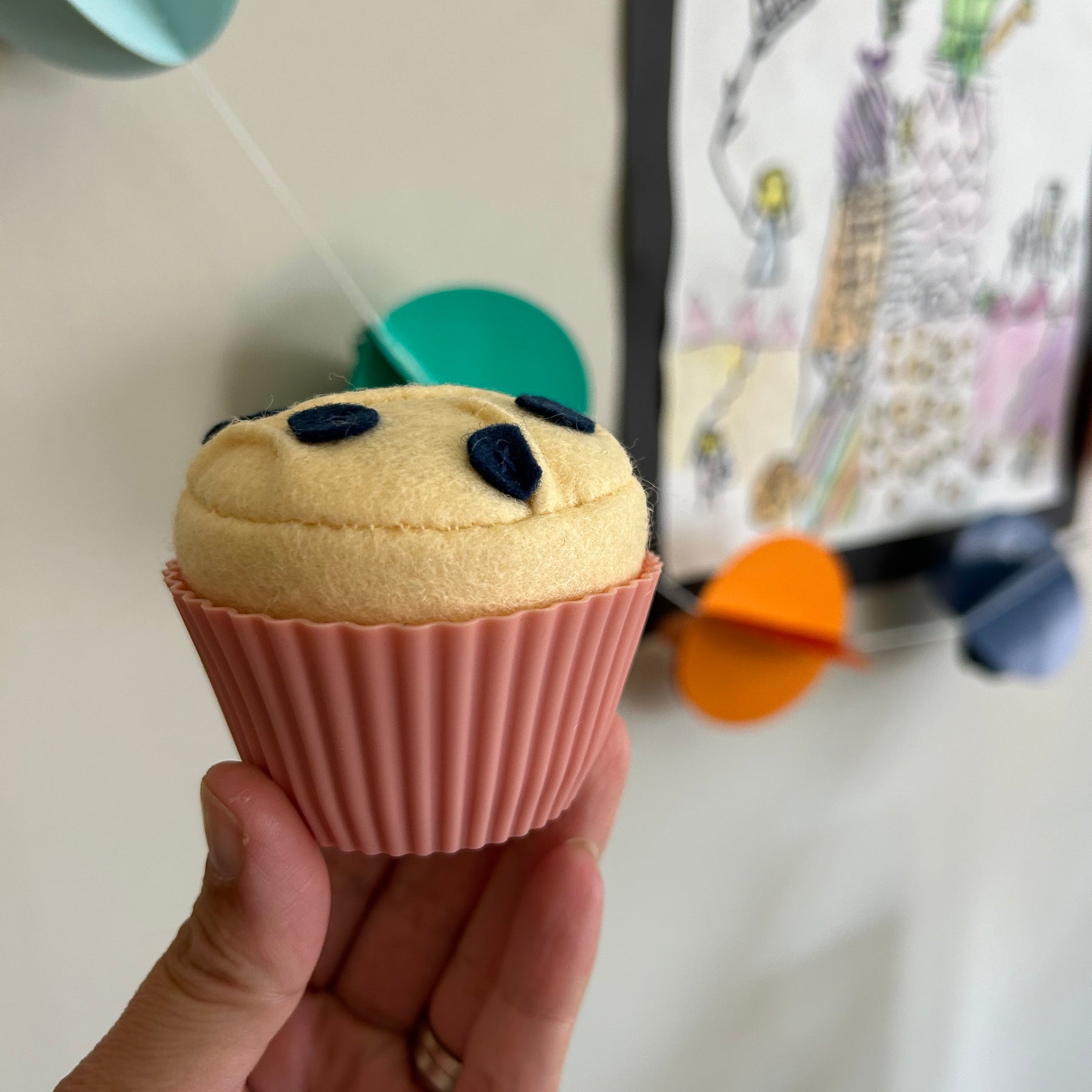 Felt Muffins Play Food Set, Pretend Kitchen Toy, Handmade Felt Bakery, Montessori Imaginative Play