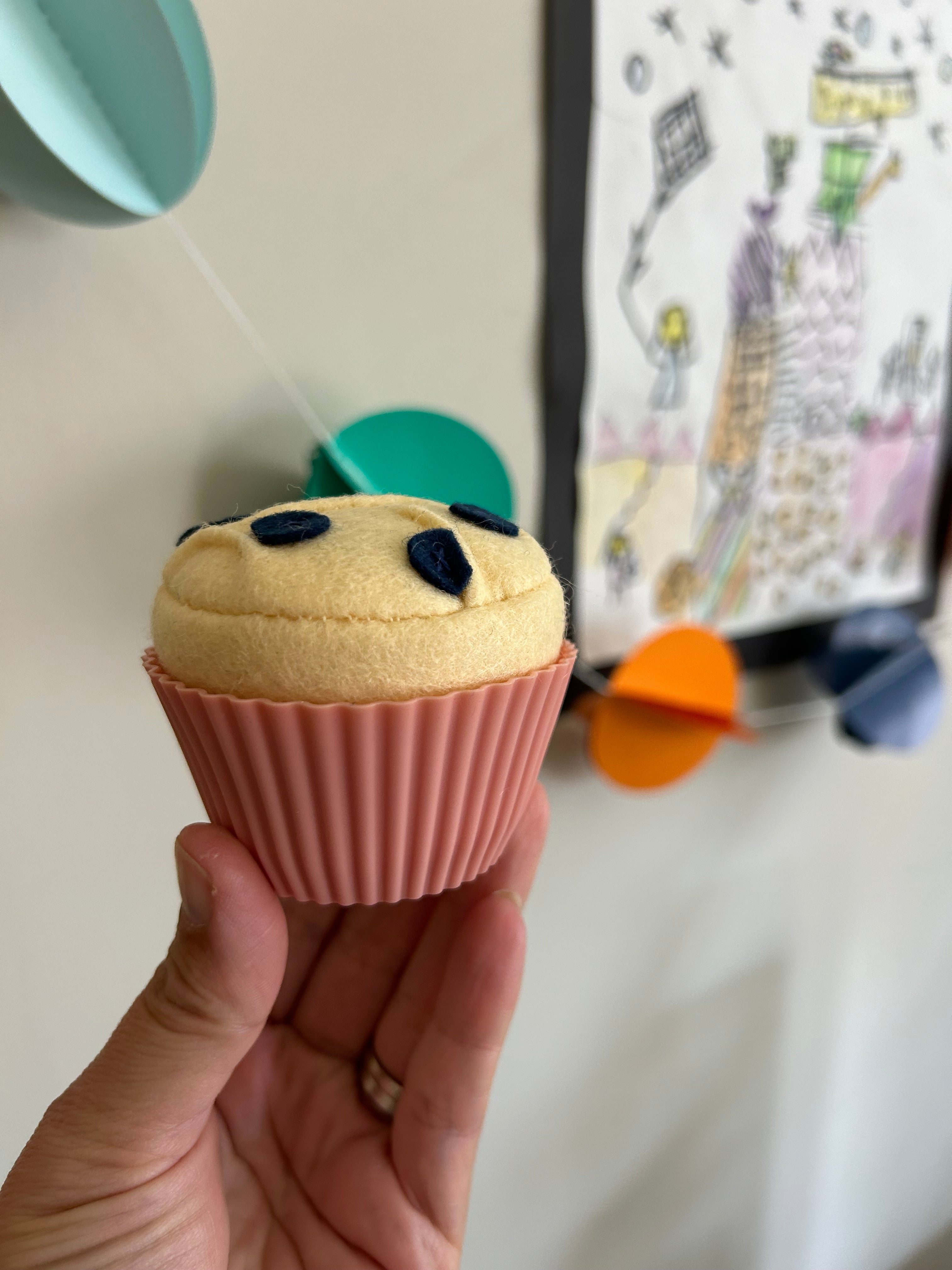 Felt Muffins Play Food Set, Pretend Kitchen Toy, Handmade Felt Bakery, Montessori Imaginative Play