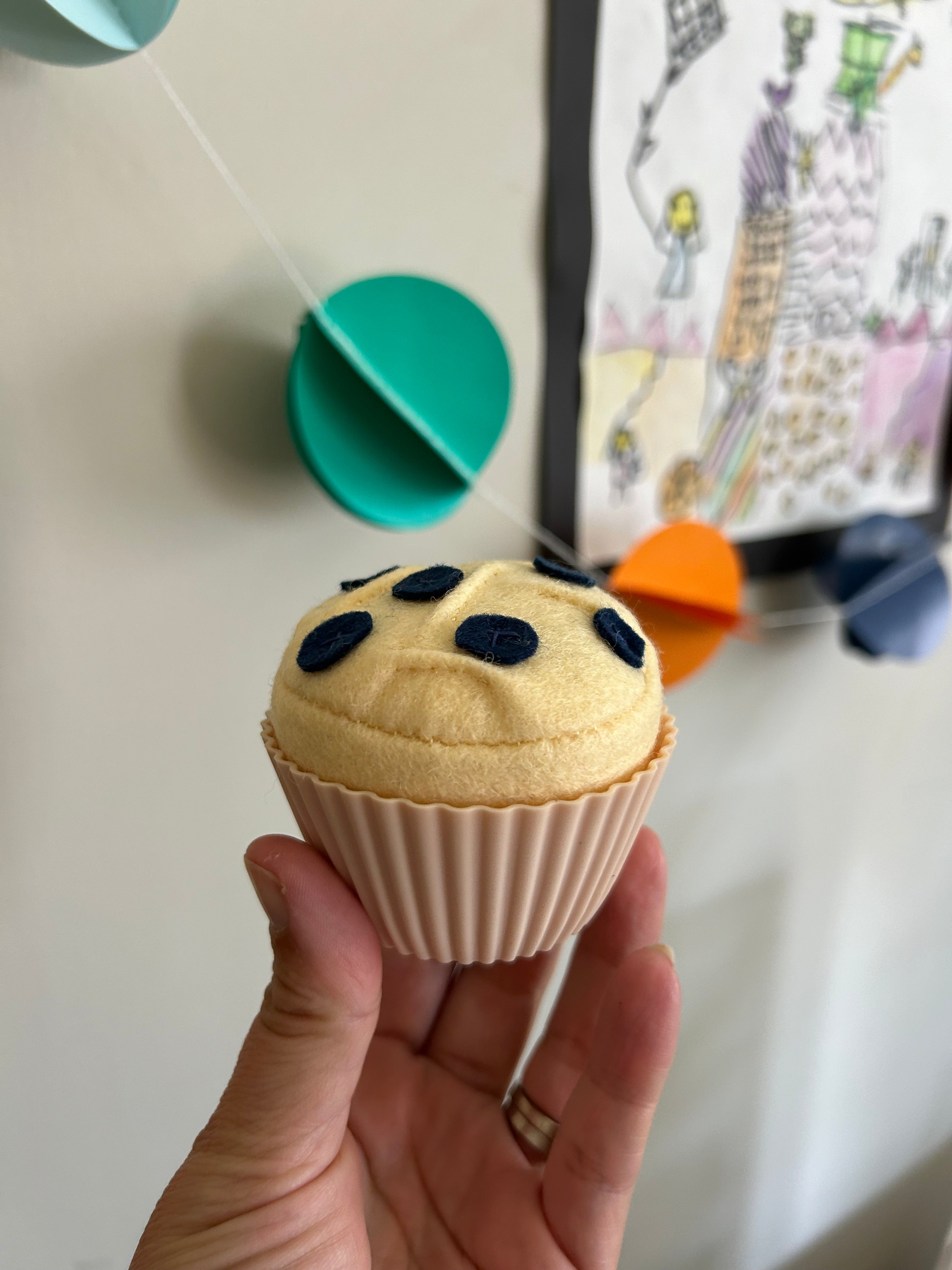 Felt Muffins Play Food Set, Pretend Kitchen Toy, Handmade Felt Bakery, Montessori Imaginative Play