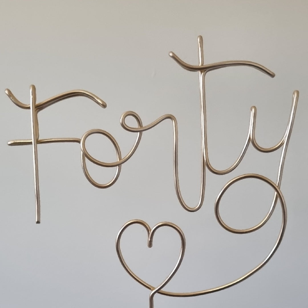 Custom Milestone Birthday Cake Topper | Personalised Wire Age Number Topper | 16th 18th 21st 30th 40th 50th 60th 70th 80th 90th | Custom Colour Wire Cake Decoration