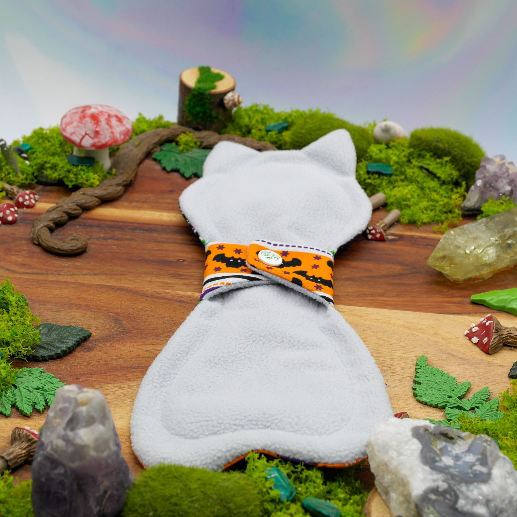 Eco-friendly reusable cloth pad 10" Moderate - Spooky Kitty