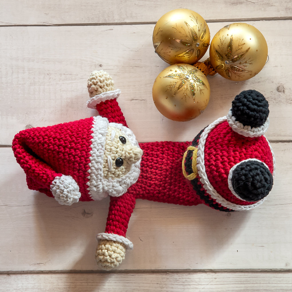 Christmas Santa Doorstop / Decoration - Novelty - Crocheted